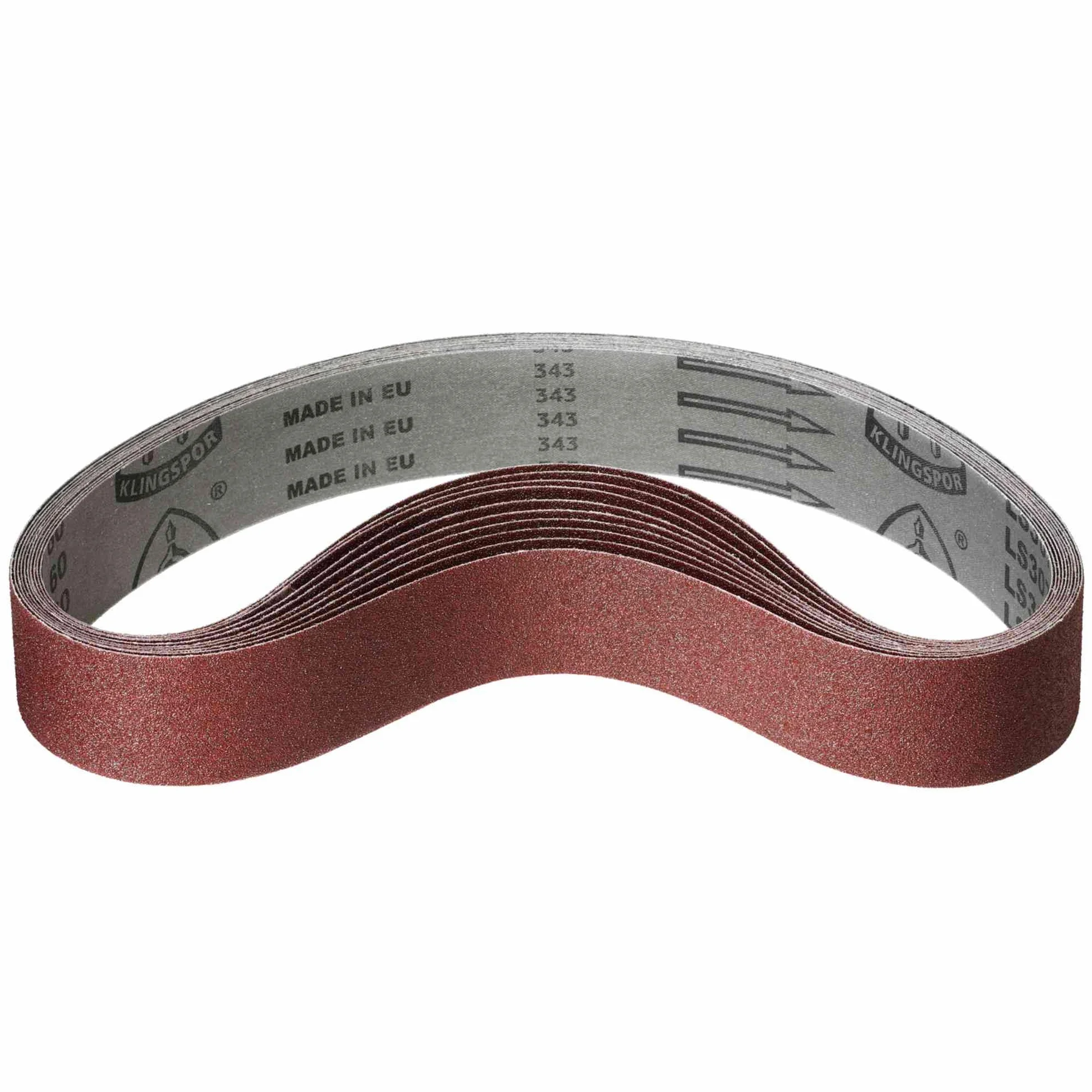 Nastro abrasivo Klingspor corindone | 25 x 762 mm | Granulometria P80 | 10 pezzi | per legno e metallo | supporto in tessuto semi-flessibile resistente allo strappo | Nastri abrasivi professionali