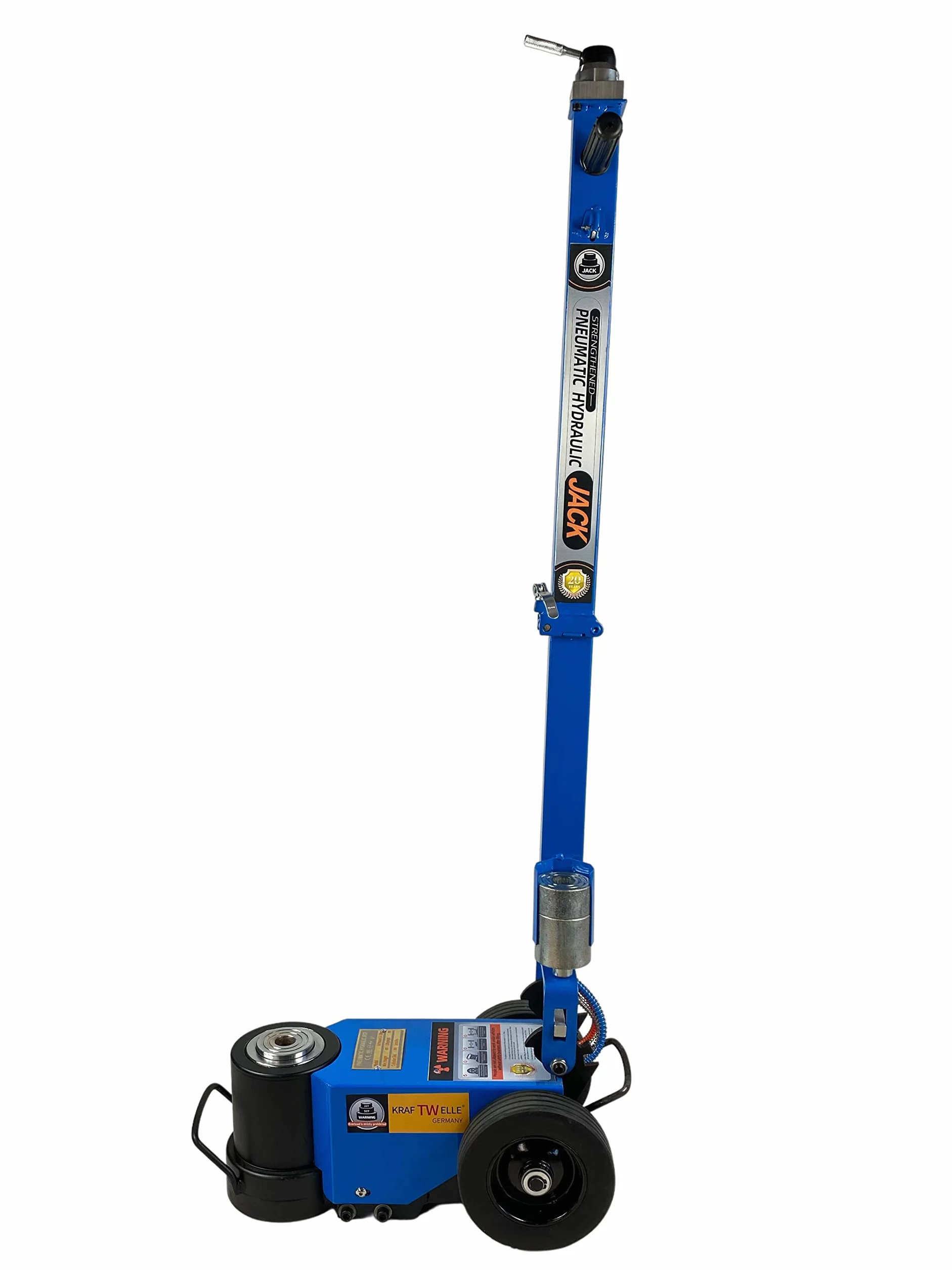 Cric idraulico a carrello Kraftwelle Power Wave 50 tonnellate ad aria compatto pieghevole per camion, agricoltura, veicoli commerciali, trattore