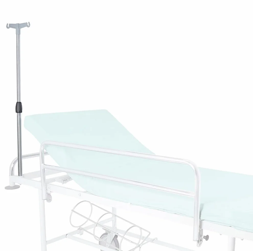 Asta flebo in alluminio ? 2 ganci in plastica per Barella Pronto Soccorso da Corsia BC100 Moretti