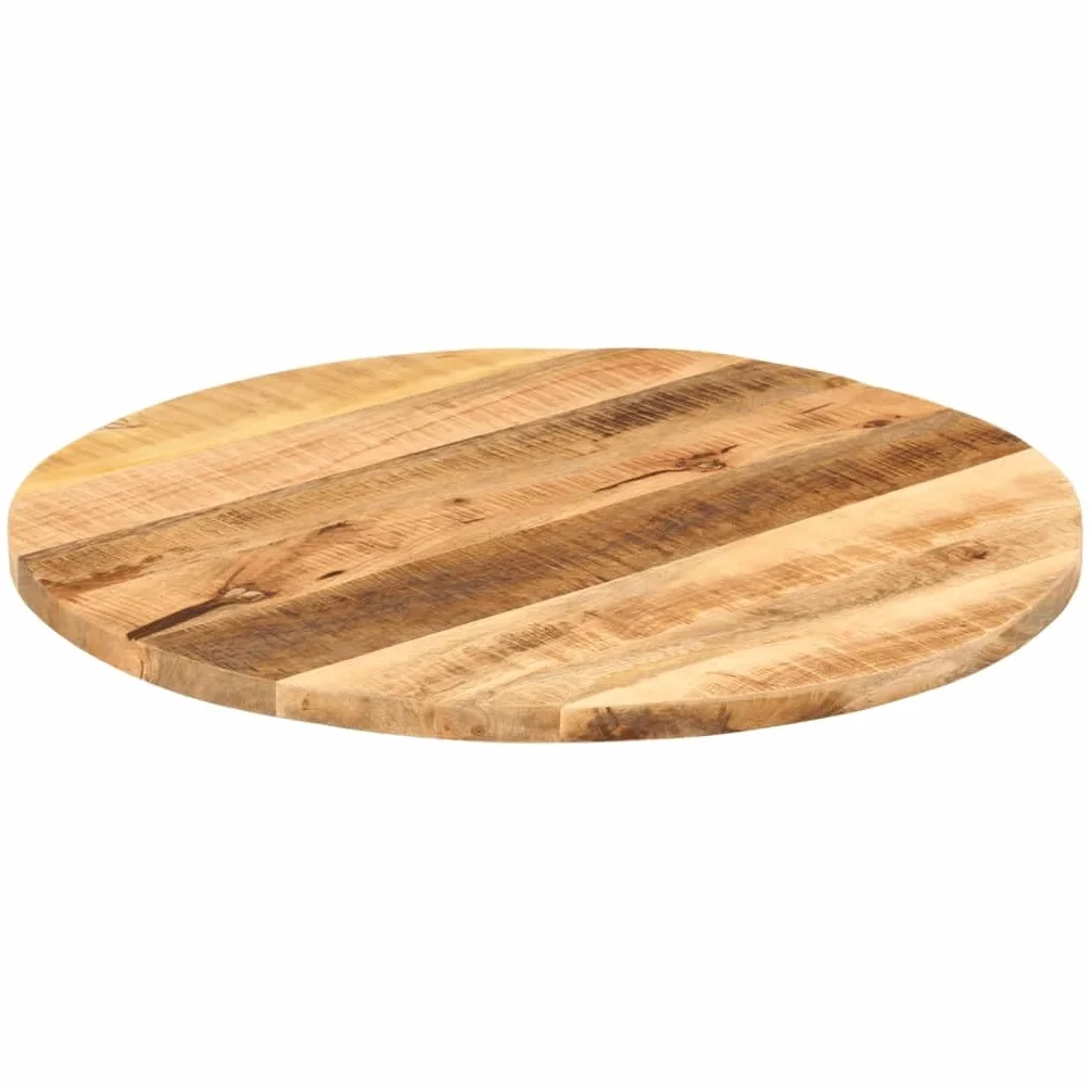 vidaXL Piano per Tavolo Ø 80x1,5cm Rotondo Legno Massello Grezzo Mango