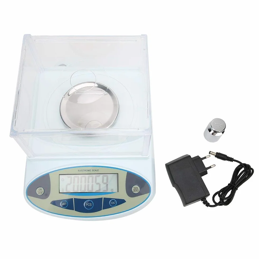 500 X 0.001g 1mg Bilancia analitica laboratorio Bilancia elettronica digitale Bilancia per gioielli con 1 200g(EU)