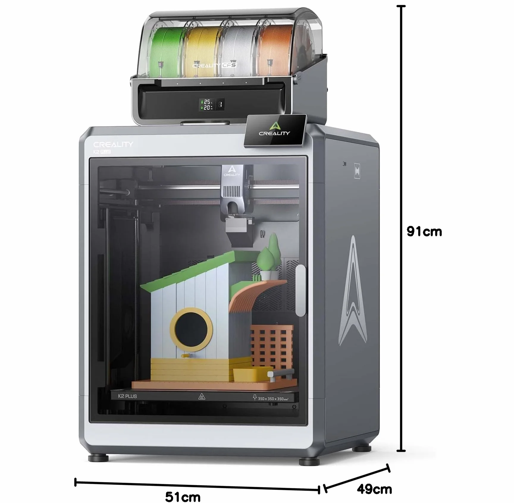 Creality K2 Plus Combo - Stampante 3D, stampa multicolore, 600 mm/s, stampa veloce, doppia fotocamera AI, livellamento auto, volume 350 ×