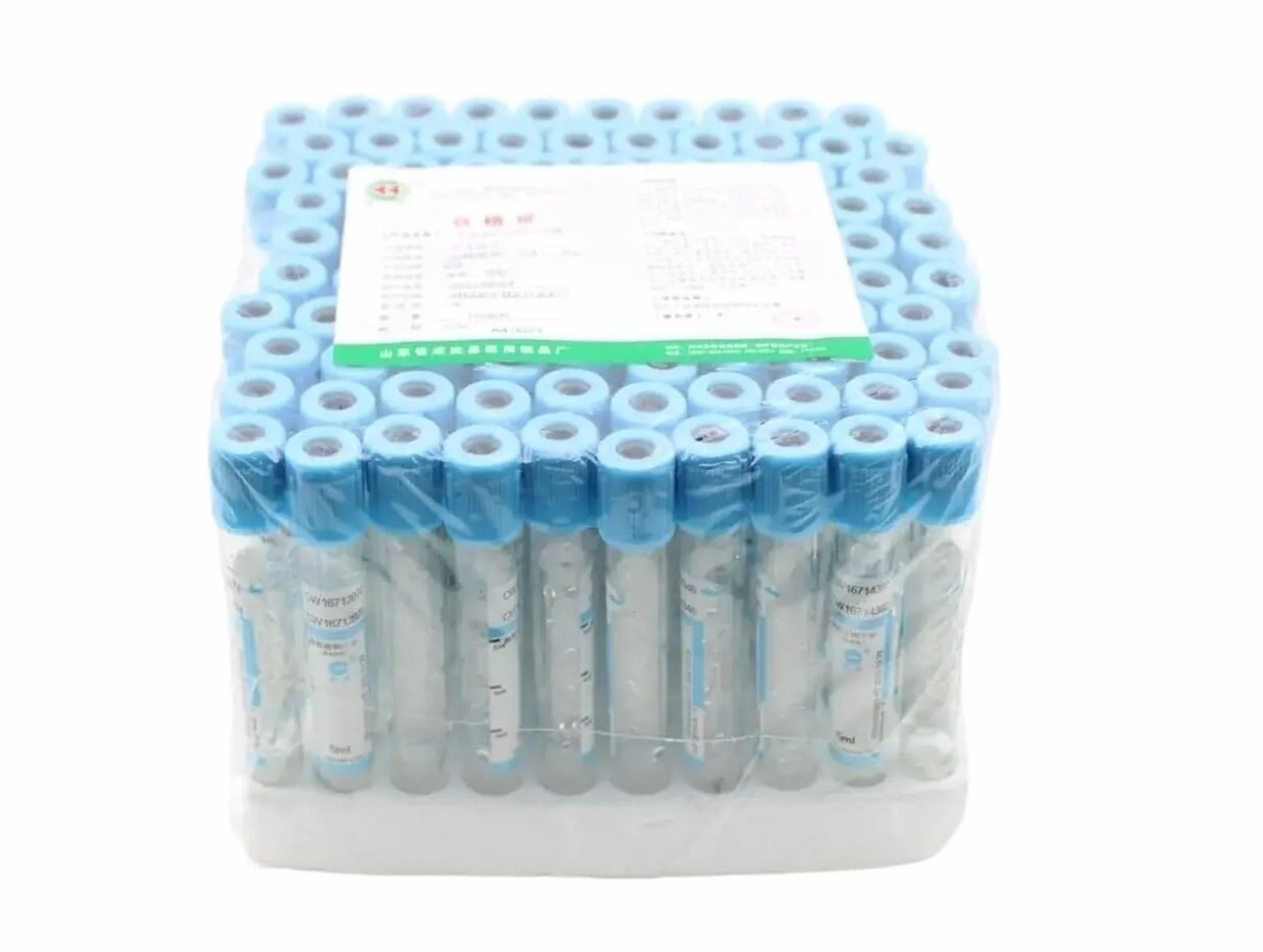 100 pezzi tubo in plastica al citrato di sodio per coagulazione, sterile, a pressione negativa, tappo blu, tubo anticoagulante PRP (Colore: 2ml PET)