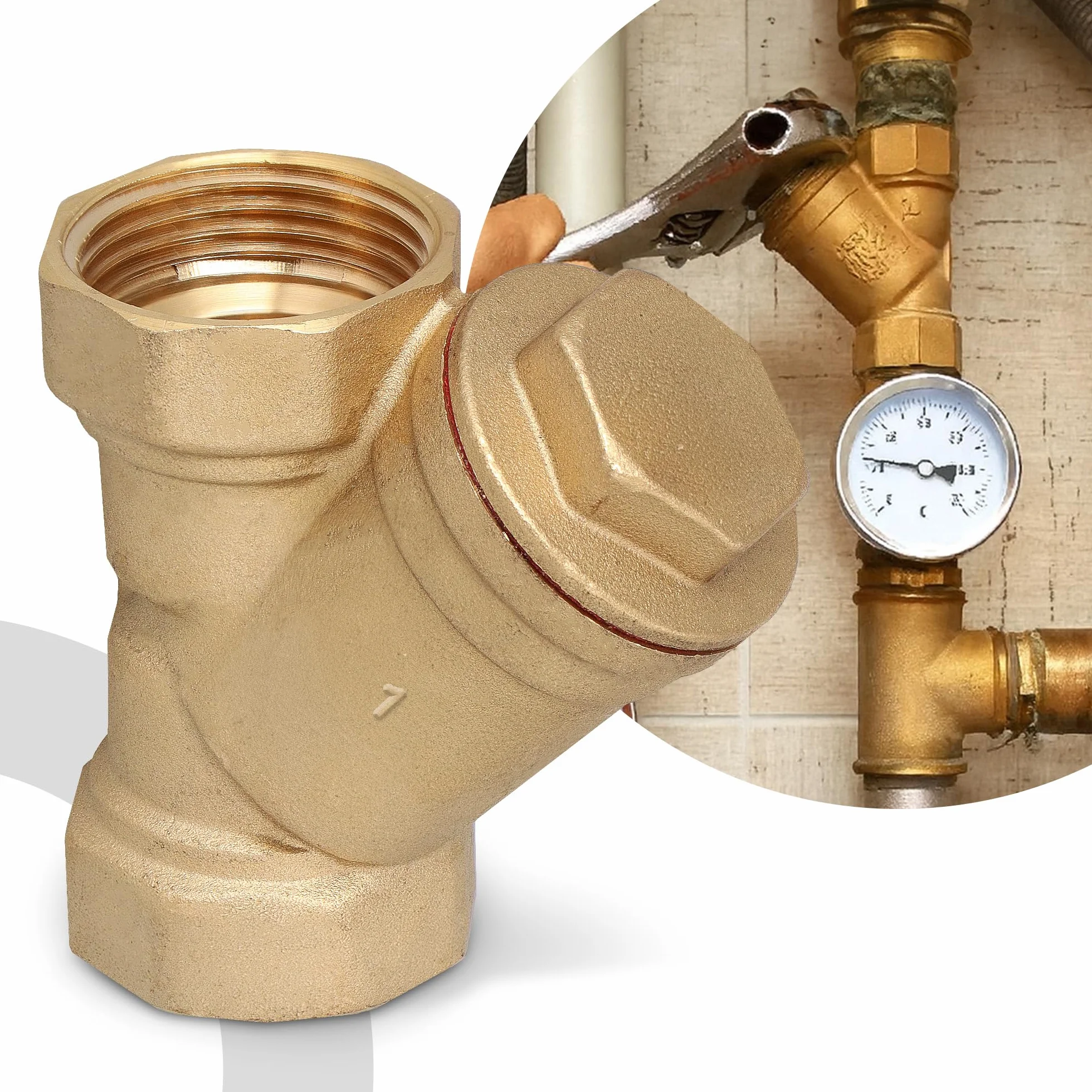 Instalguru Filtro Acqua A Y In Ottone Con Filetto Femmina 1 Pollice Filtro Per Sedimenti Per Condotte Impianti Idraulici Sistemi Riscaldamento Trattamento Acqua E Componenti Sanitari