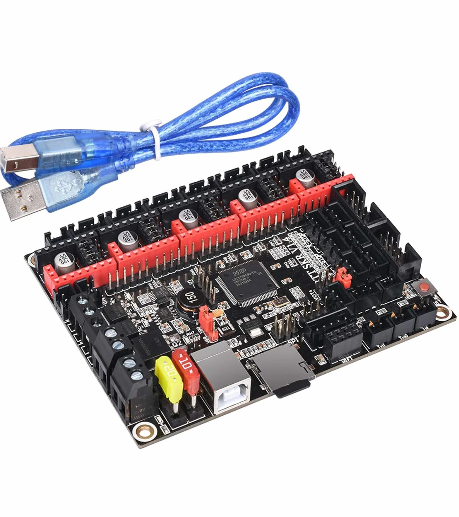 BIQU DIRECT Parte stampante 3D SKR V1.4 Scheda di controllo a 32 bit Smoothieboard e Marlin Open Source SKR V1.3 Supporto aggiornamento TMC2209/TMC2208/TMC2130/A4988/8825/Driver (SKR V1.4)
