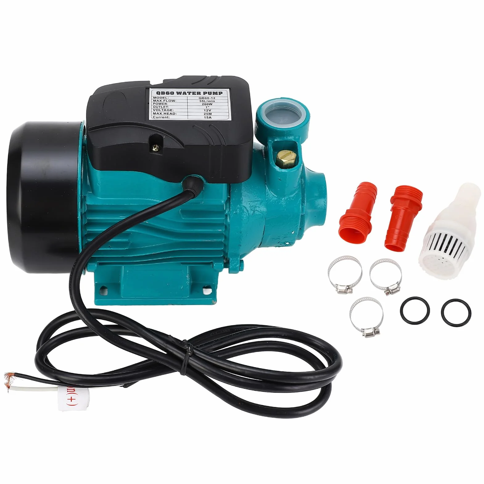 Elettropompa Acqua Trasferimento, Pompa Solare Acqua 12v 24v, Pompa Autoadescante 35 L/min 25 M, Elettropompa Solare Silenziosa per Irrigazione Pozzi Poco Profondi Trasferimento