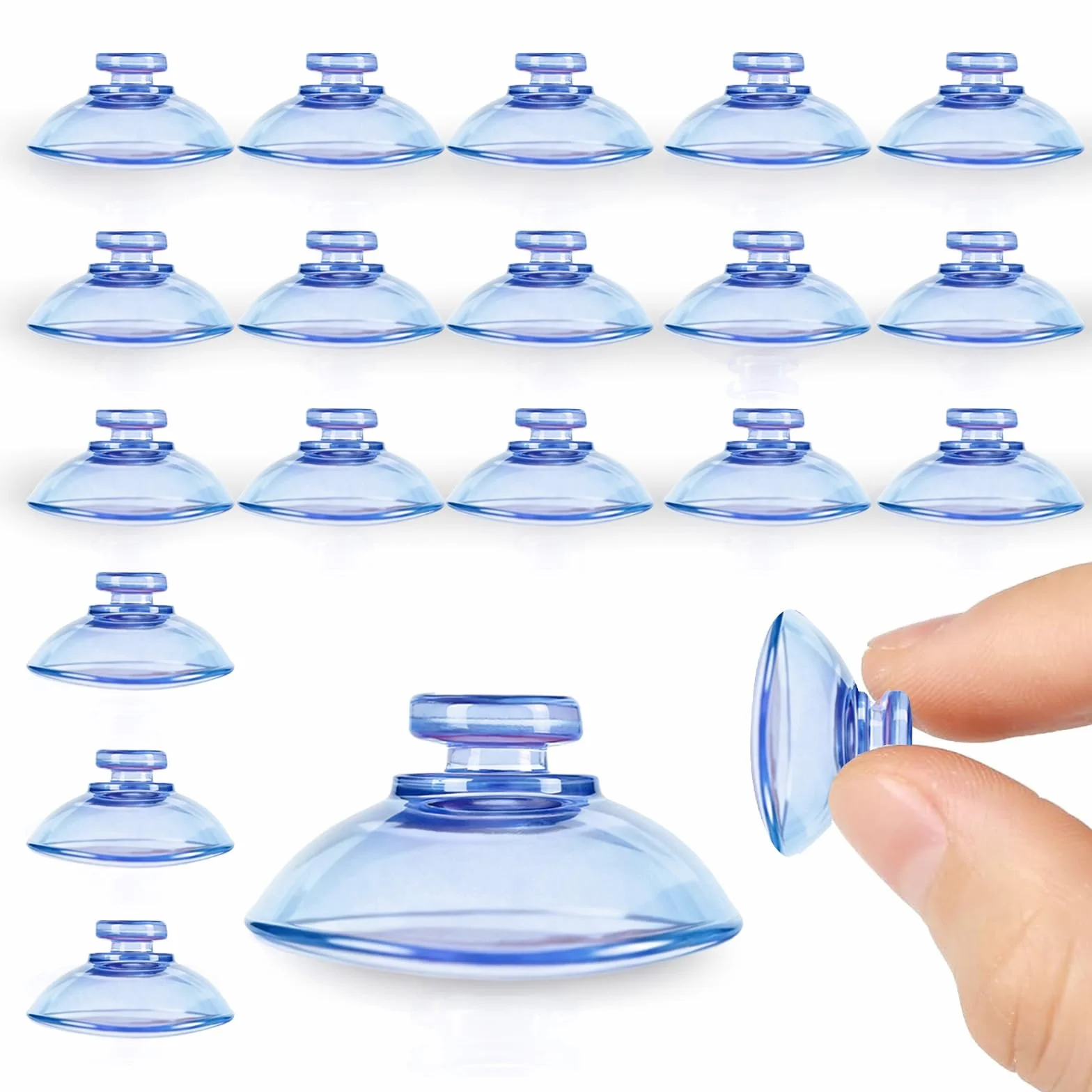 25pcs Ventose in Plastica Trasparente,Ventosa per vetro 30mm,Forte Aspirazione, Impermeabile, Riutilizzabile,per Decorazione e Organizzazione Della Casa, Finestre,Bagno, Scrivania