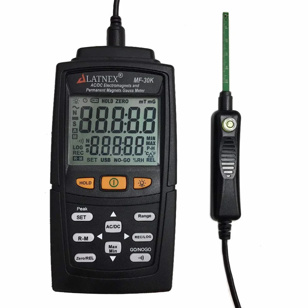 MF-30K AC/DC Gauss Meter con certificato, misura campi magnetici Forza e Palo (magnete residuo, permanente) Misurazione del livello di campi elettromagnetici ad alta CA integrata (<15000G/Milli Tesla)