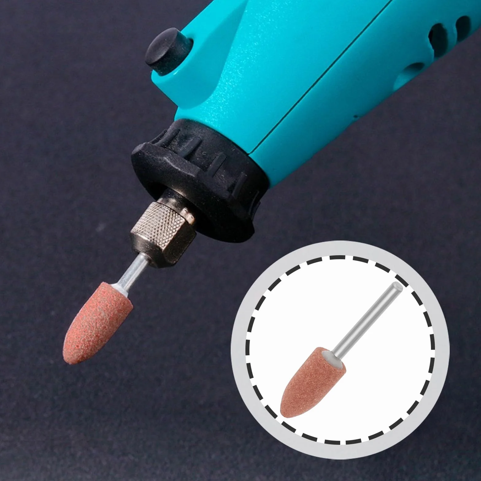 The Lord of the Tools 10 Pezzi Pietre Abrasive Per Levigatura Rotante Punte Per Trapano Per Incisione Lucidatura Di Giada In Ceramica Rettifica In Acciaio Inossidabile 3x9,5mm Coniche