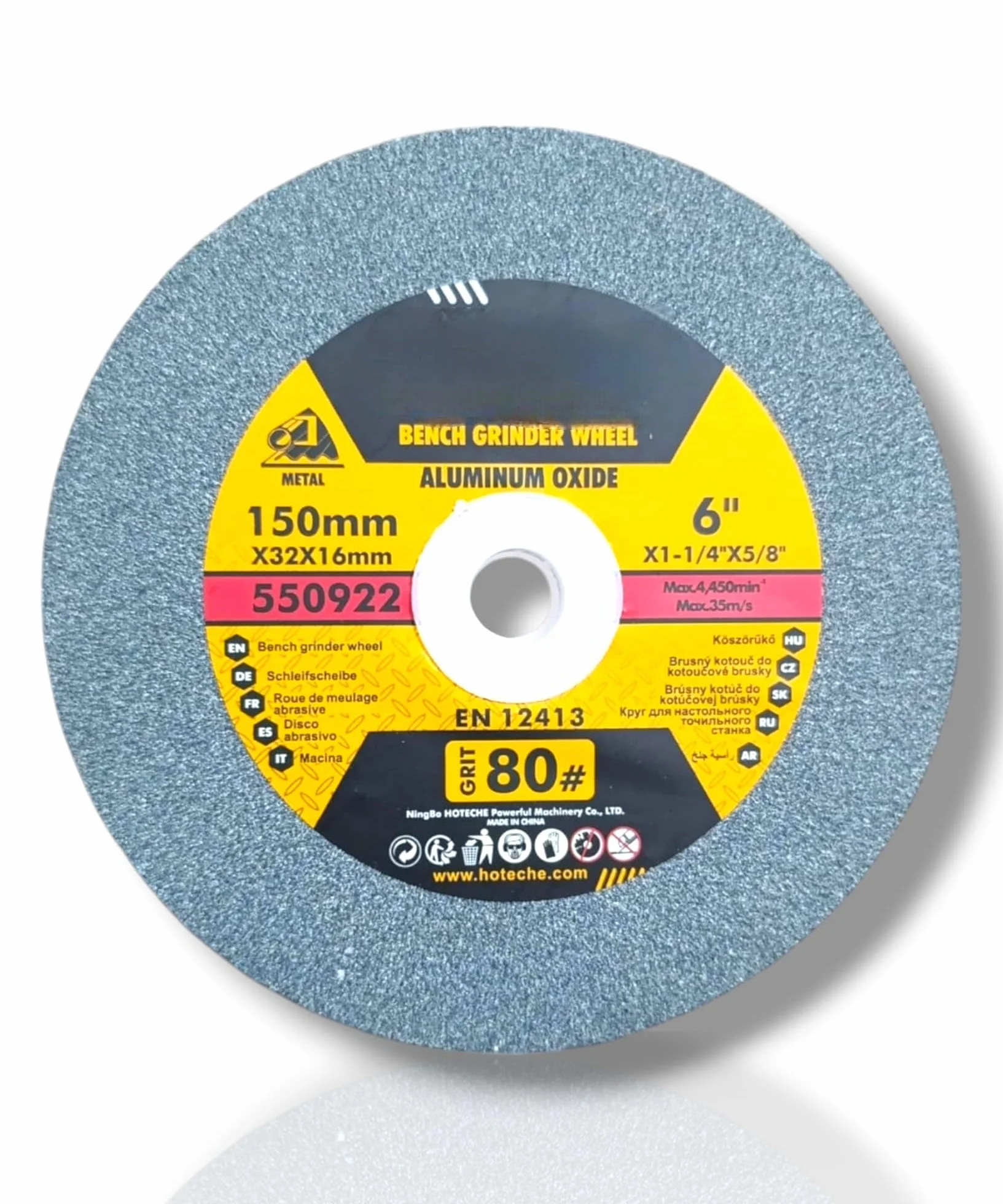 Pietra Abrasiva per Smerigliatrice da Banco 150x32x16 mm Grana 80