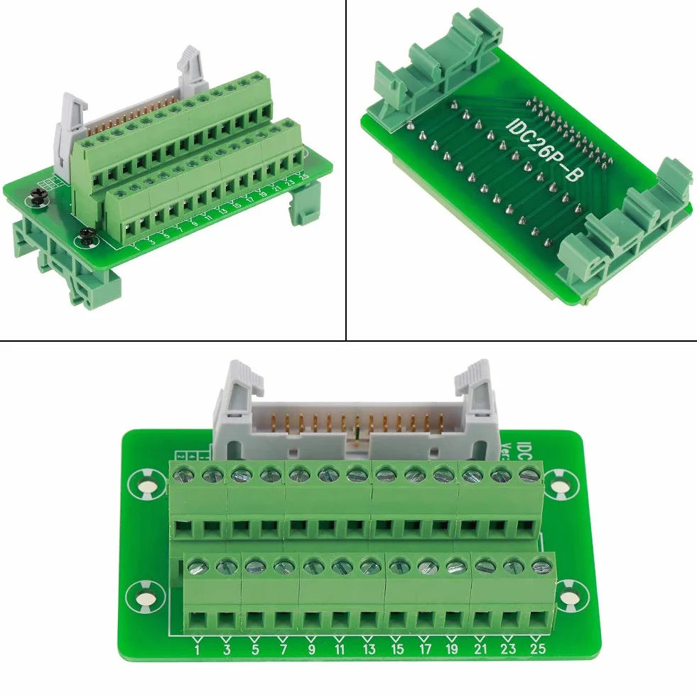 26 Pin Idc Connettore Breakout Idc 26 Pin Breakout Board Idc26P Din Rail 26Pin 5Mm Mount Interface Module Connettore Maschio Breakout Board