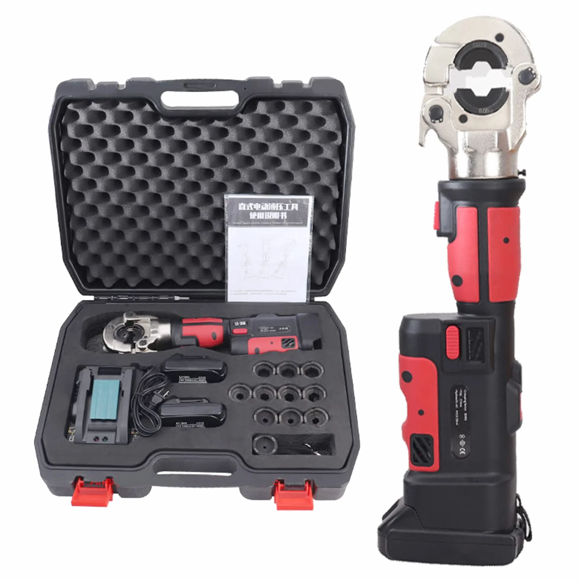 Pinza a crimpare idraulica elettrica, pinza per capicorda ad alte prestazioni Kit di attrezzi per cavi per cavi terminali elettrici Gamma 16-300 mm²