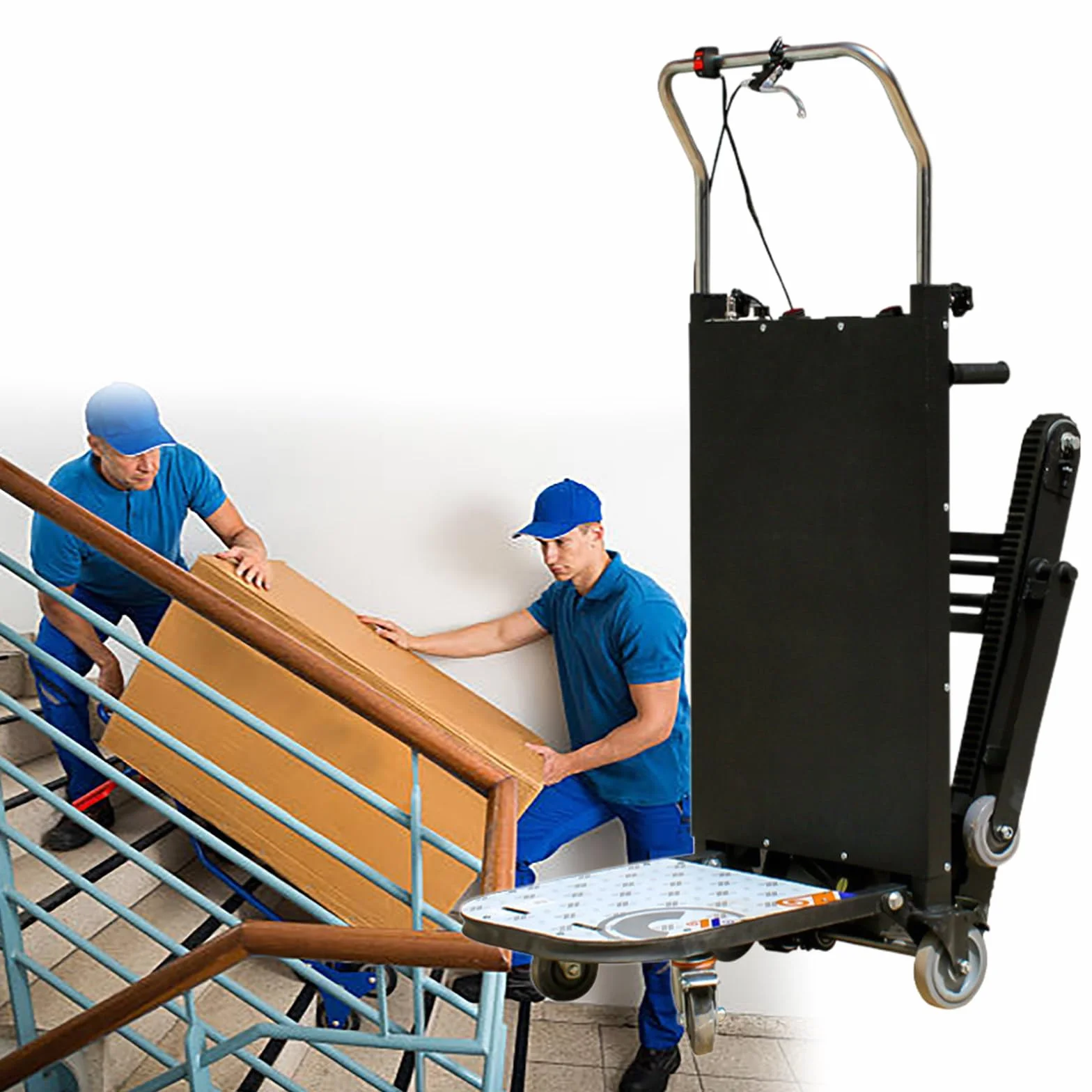 Carrello Elettrico per Salire Le Scale, Carrello Elettrico per Salire Le Scale da 2980 W, Carrello per Traslochi, capacità di 1100 libbre, Carrello per Salire Le Scale per impieghi Gravosi