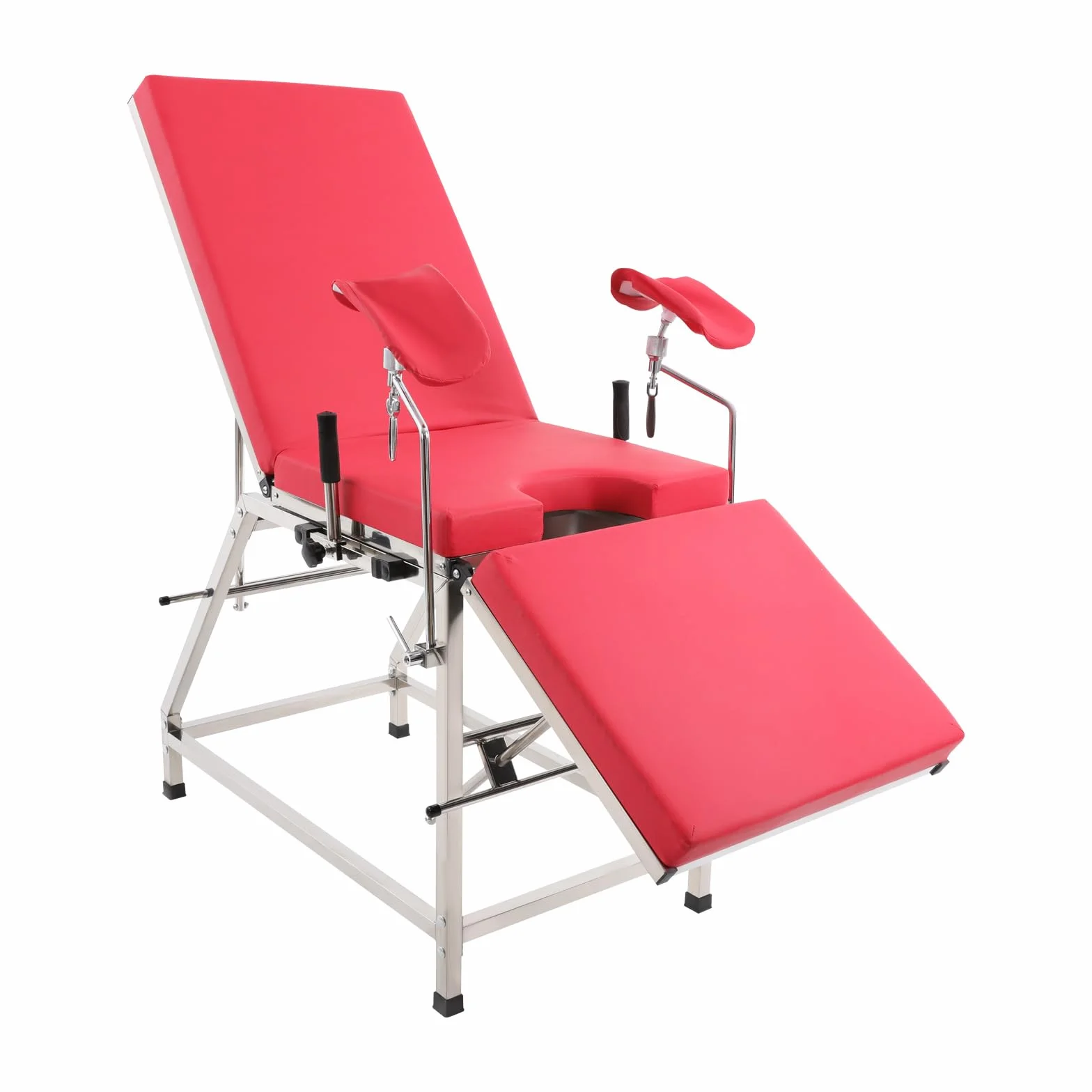 Sedia ginecologica, regolabile in acciaio inox 201, portata fino a 200 kg, per ospedali e cliniche, colore rosso