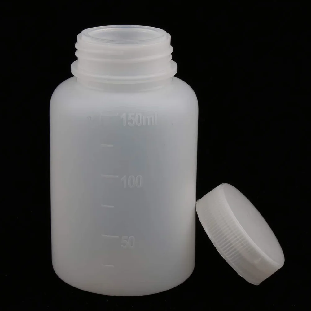 10 bottiglie di plastica vuote graduate per laboratorio chimico, 150 ml