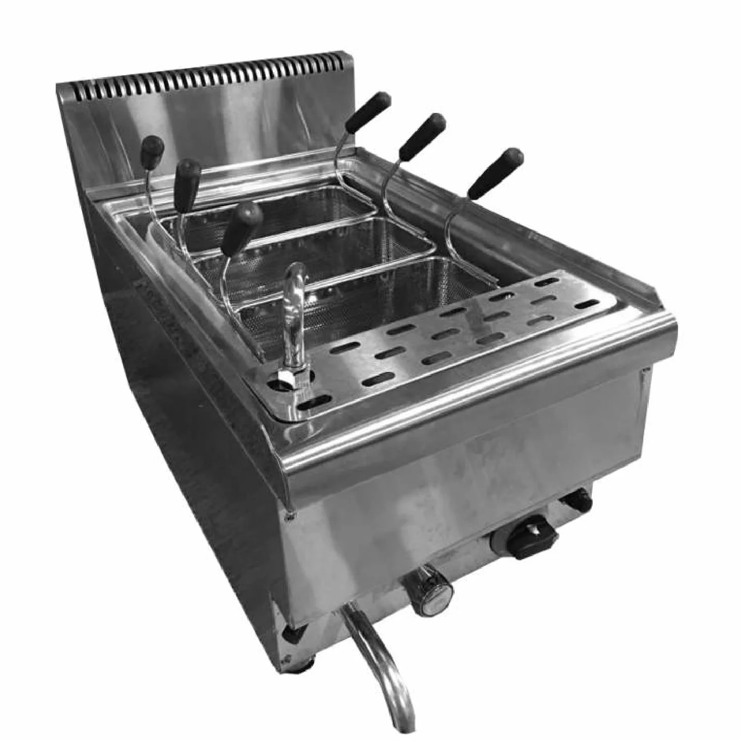 Ristoattrezzature Cuocipasta a Gas da Banco - Struttura in Acciaio Inox - Capacità 3 cestelli