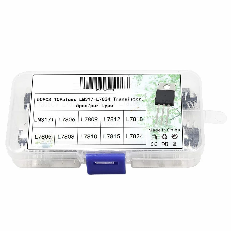 DollaTek LM317T L7824 Regolatore di Tensione Transistor Assortimento Set 50PCS TO-220