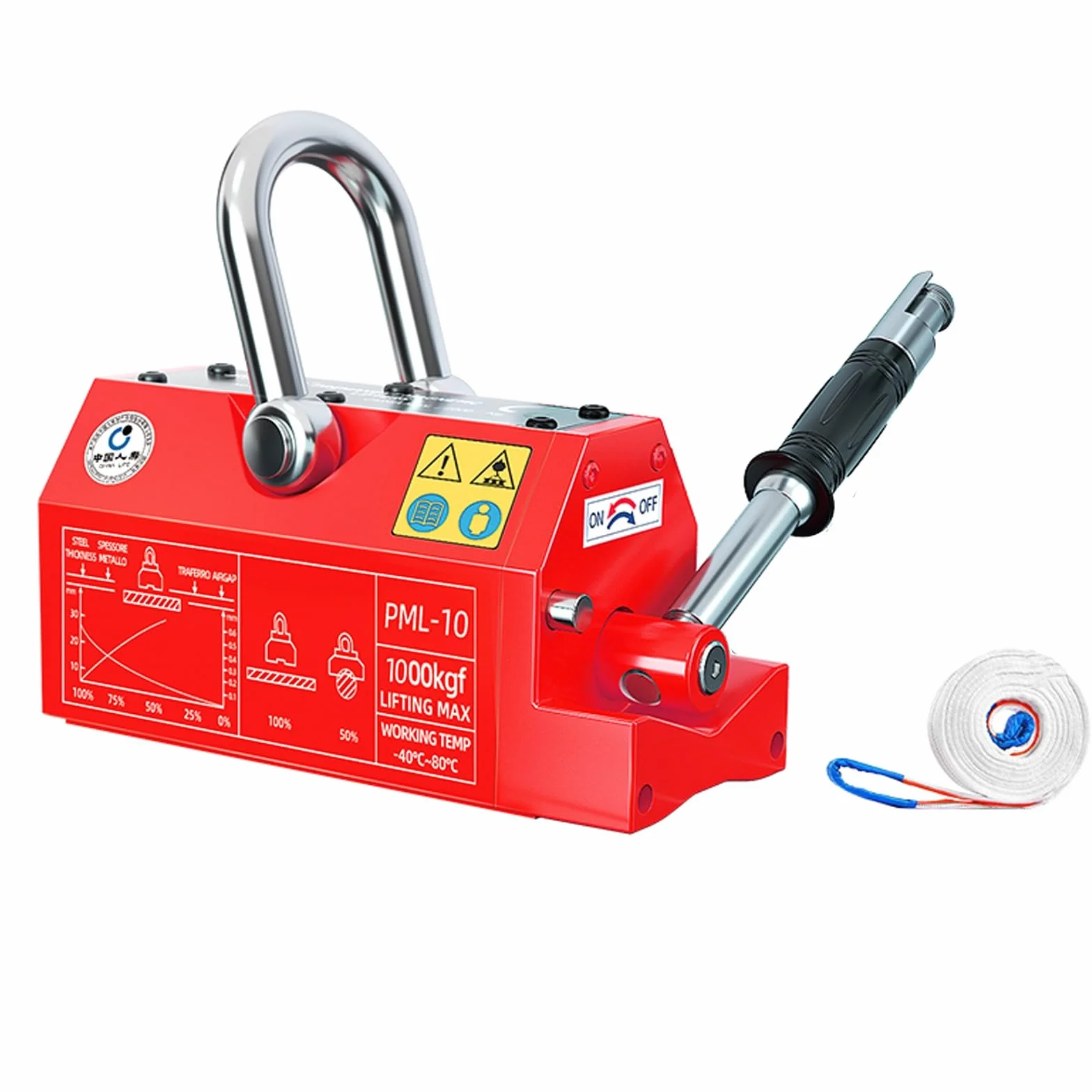 Sollevatore Magnetico Permanente, Magnete di Sollevamento per Piastre da 1000 kg, Adatto per Il Sollevamento di Attrezzature per Gru, Blocchi e Gru da Officina