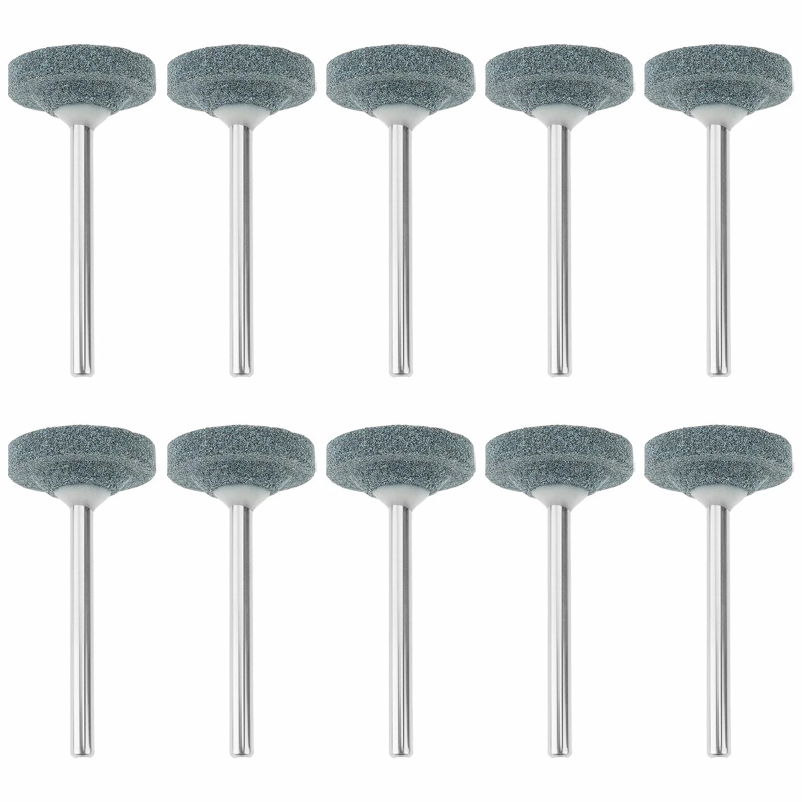 10 Pezzi Di Mole Abrasive In Carburo Di Silicio Da 20 Mm Con Gambo Da 1/8 Compatibile Con Dre-Mel