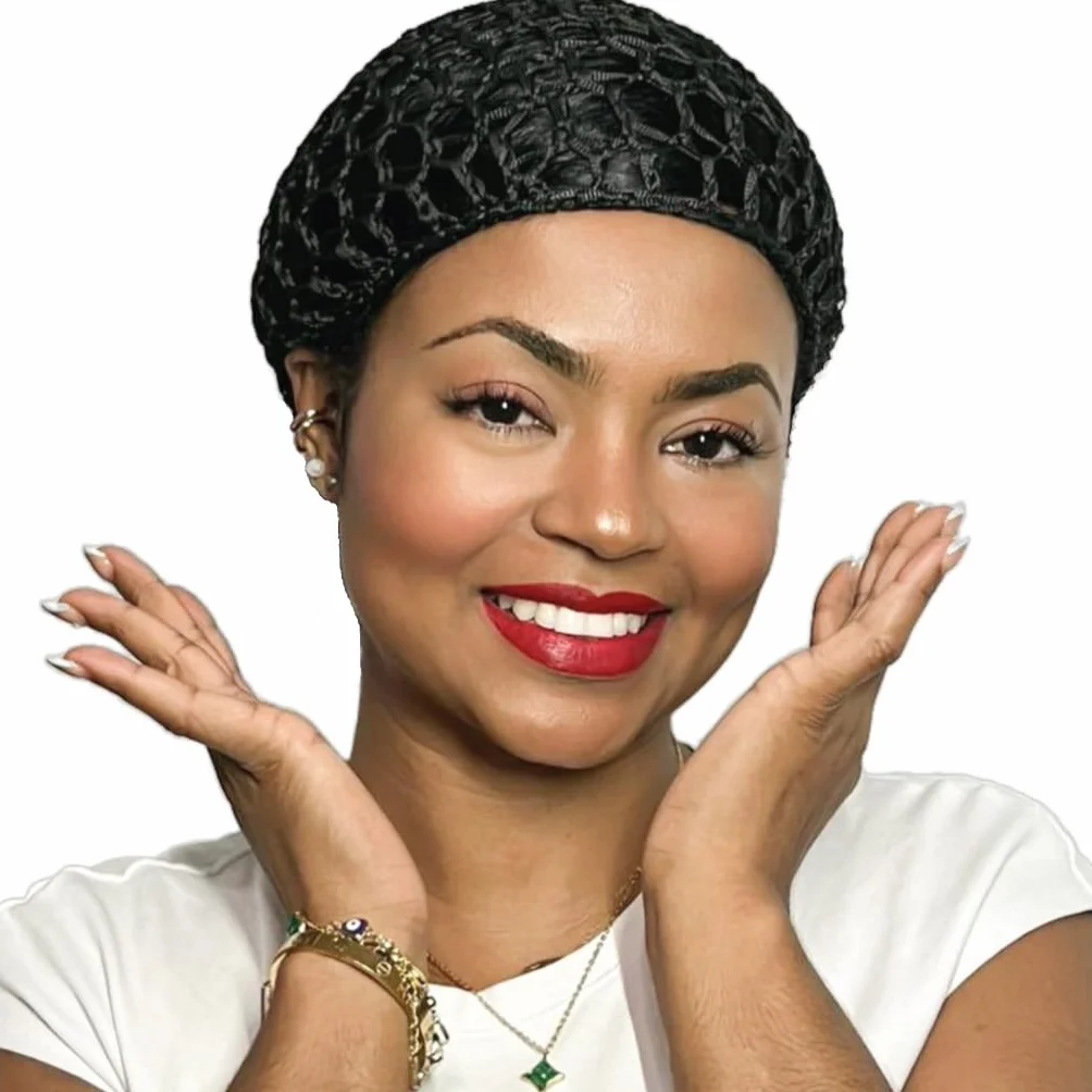 Tubi Retina per capelli all'uncinetto a maglia cappello spesso corto da donna retina per capelli avvolgere Doobie Dominicana Snoods copertura ornamento per dormire