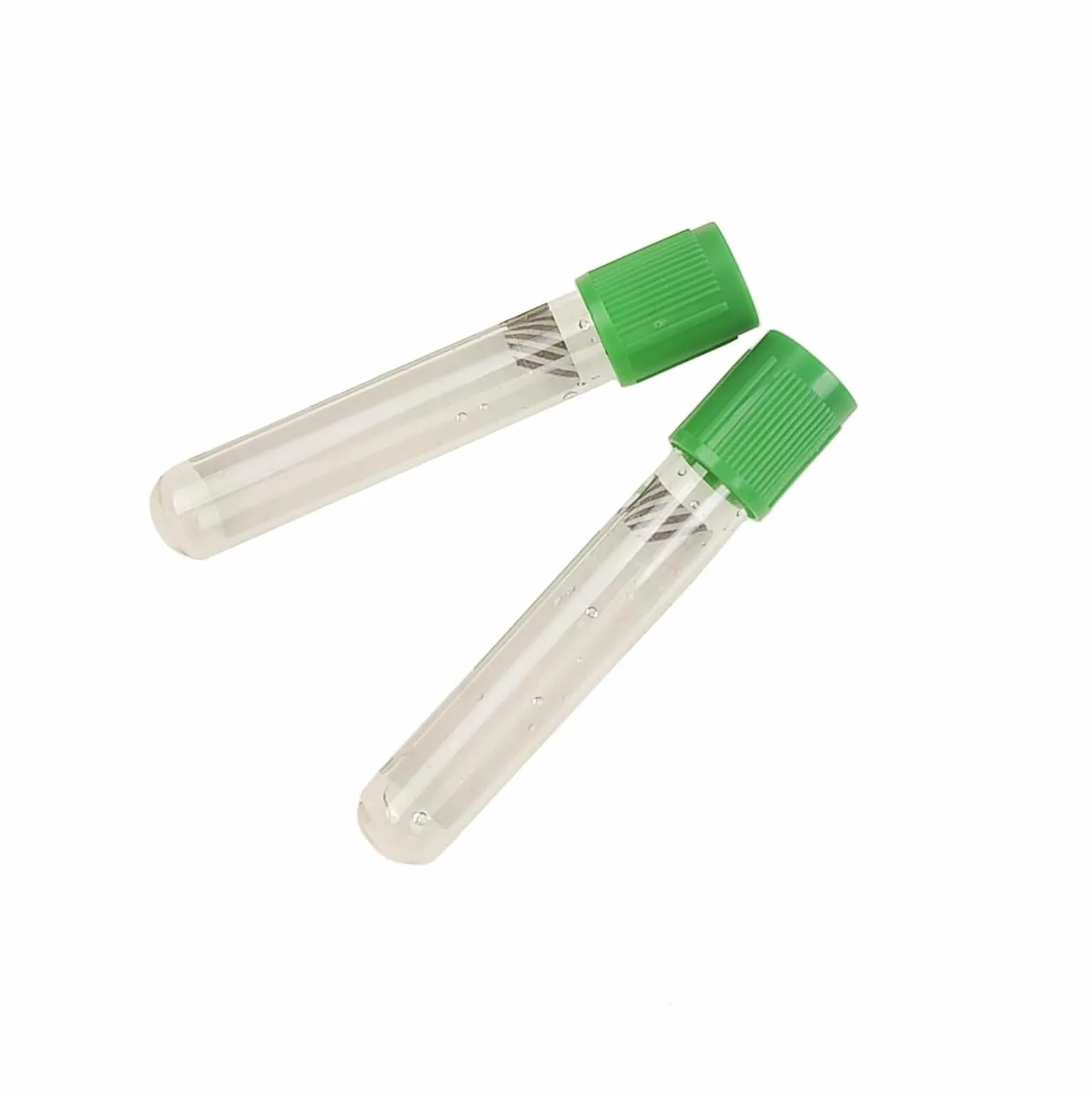 Provette for prelievo di sangue sottovuoto, provette in vetro con eparina al litio da 3 ml/5 ml con tappo a vite verde, for laboratori e unità di ricerca scientifica, 100 pezzi(5ml)