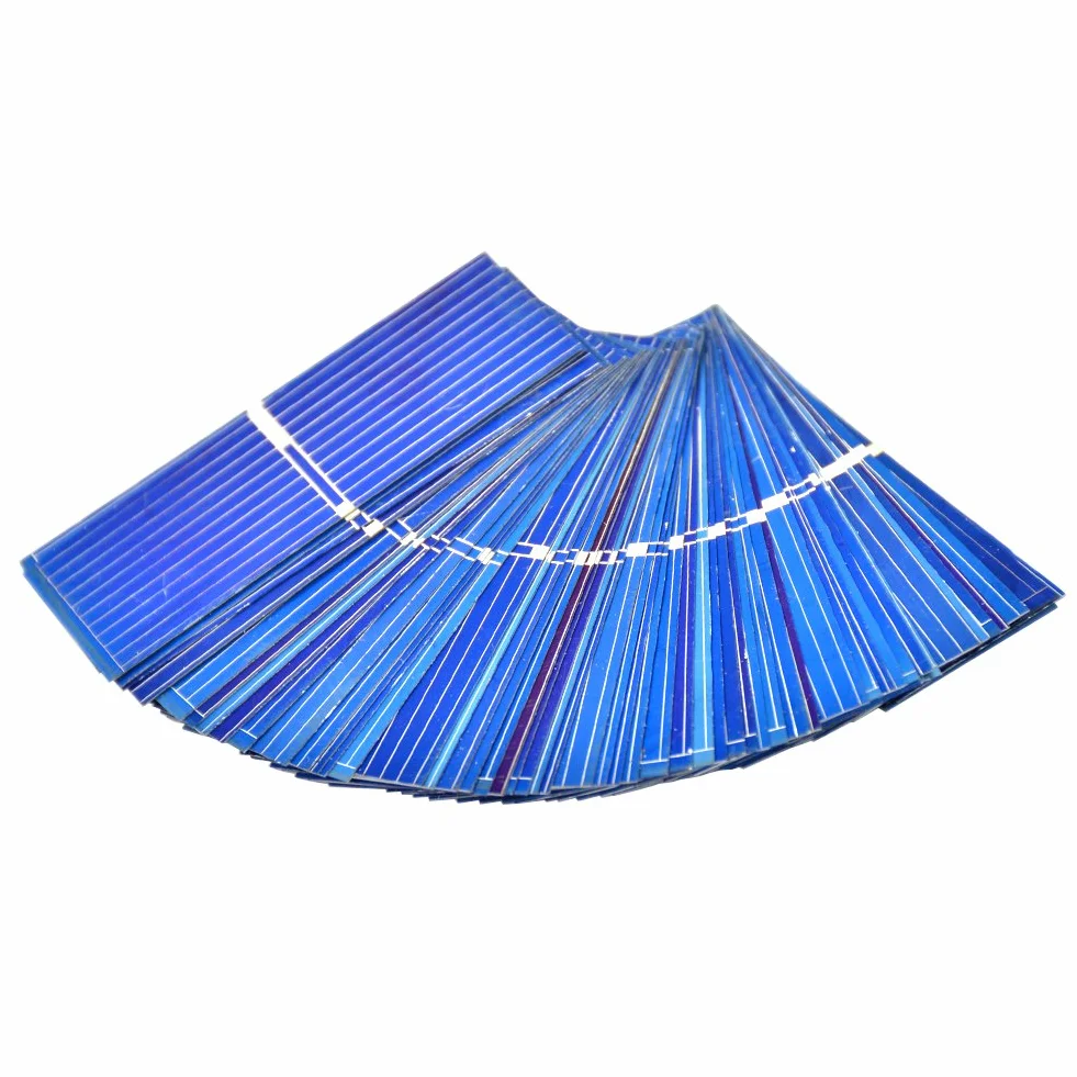 100pcs 0.5V 400mA Micro Mini Celle Solari per Pannelli Solari 52mmx 19mm/2''x0.75" Policristallino Silicio Fotovoltaico Celle Solari Energia Solare per FAI DA TE Caricatore Del Telefono