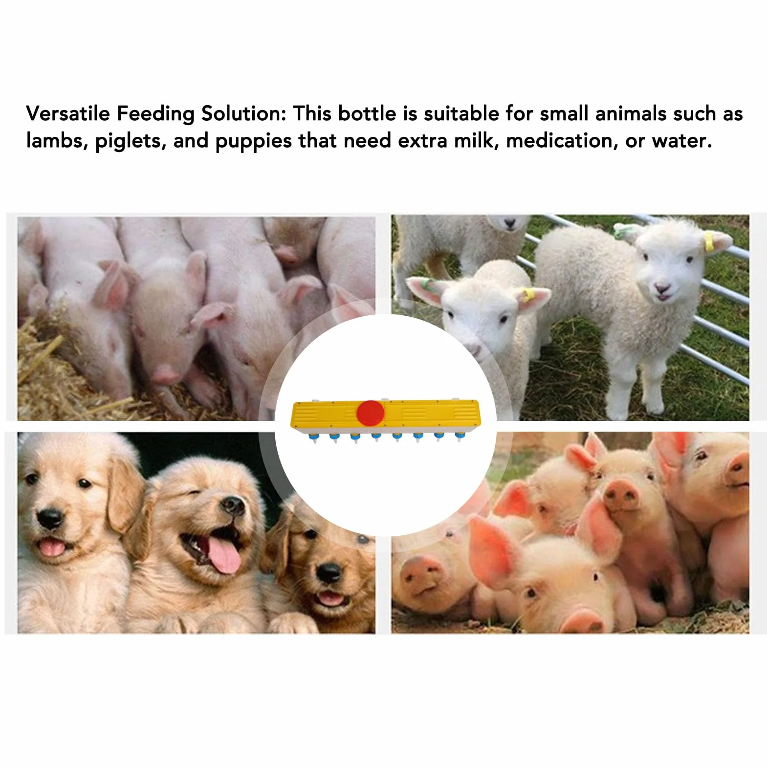 Mangiatoia per Bevande per Agnello in Silicone, Secchio per Alimentazione del Latte per Bestiame da 10 Litri Montato a Parete con 8 Capezzoli, Ideale per Allattare Agnello Animale