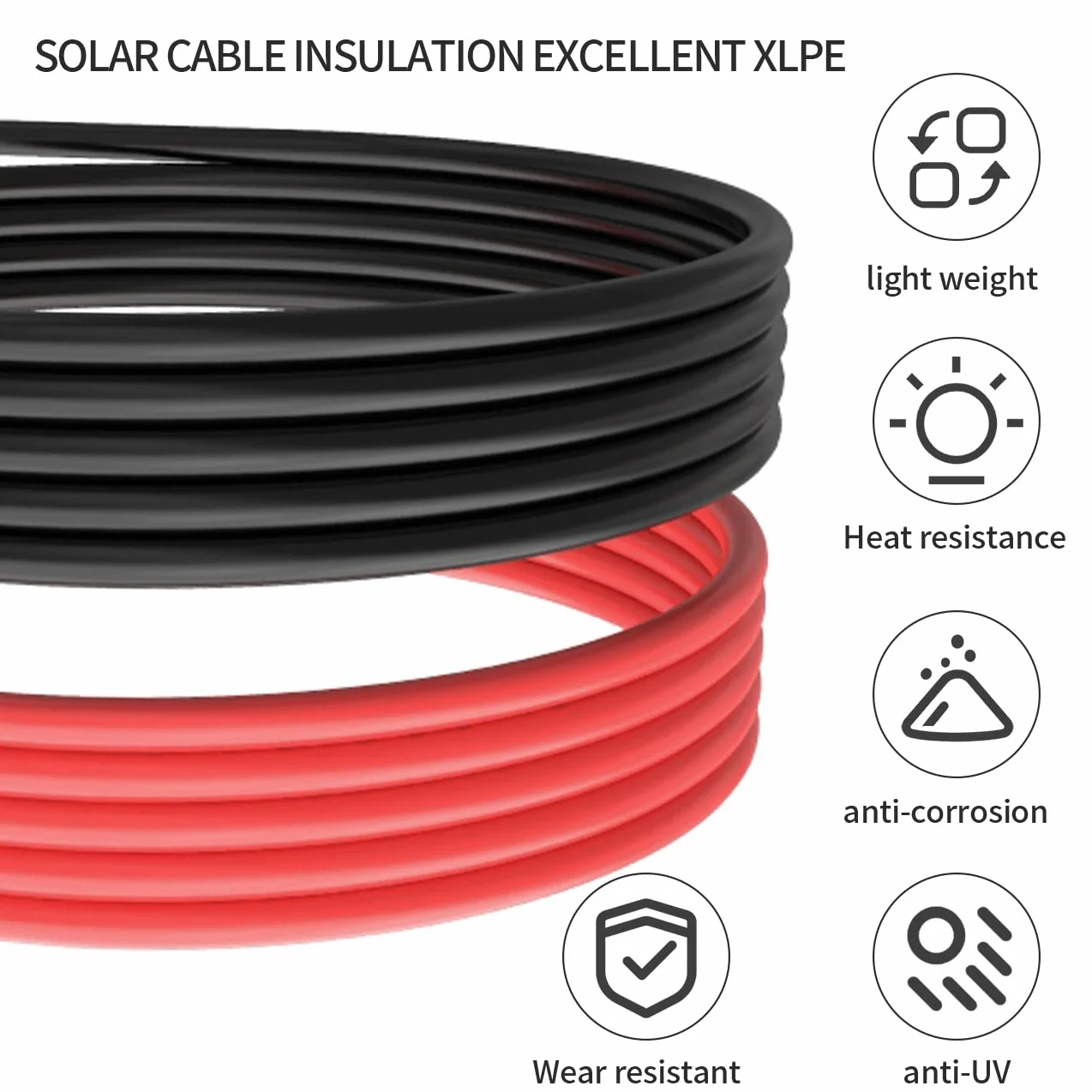 Cavo di prolunga per pannello solare 12 AWG 3m nero rosso maschio/femmina