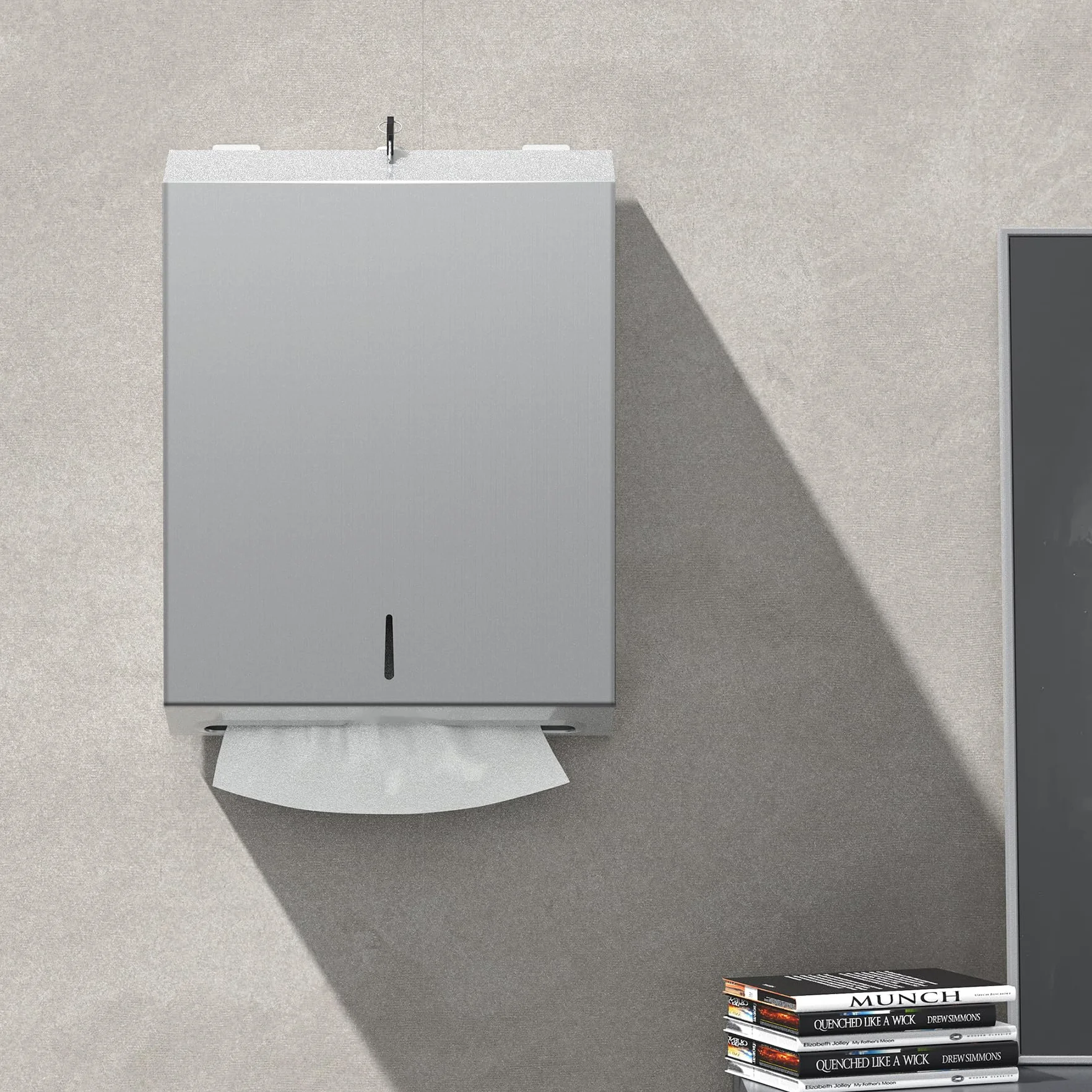 NICEME Distributore Asciugamani Carta Acciaio Inox 350-550 Fogli Argento