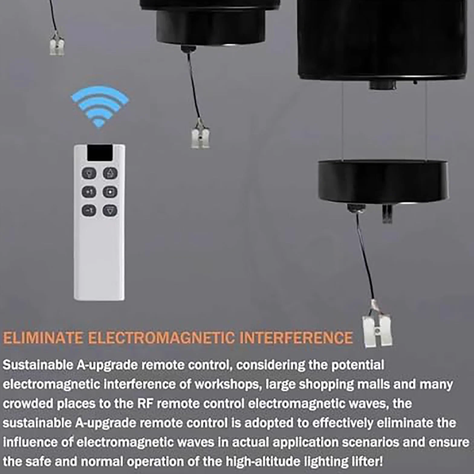 Sollevatore elettrico per lampadario, altezza 30 metri, capacità di carico 15 kg, telecomando, facile installazione per officine e centri commerciali