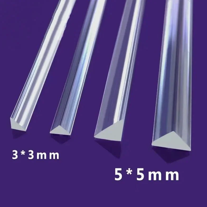 Barra a Triangolo in Acrilico PMMA 5x5x500mm 20Pcs Guida Luminosa Trasparente
