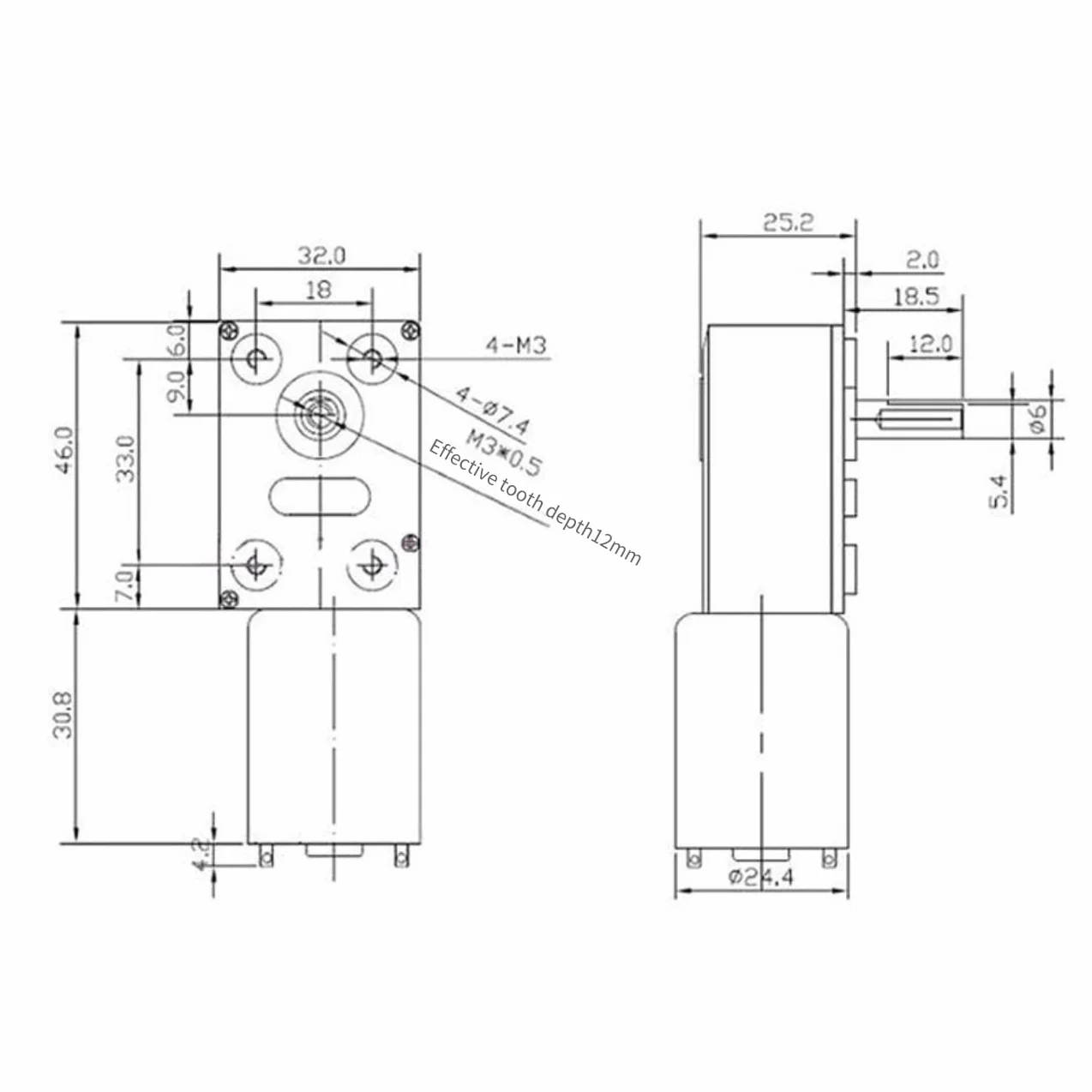 CHANCS DC Worm Gear Motor 370WG 12V 10RPM Range Hood