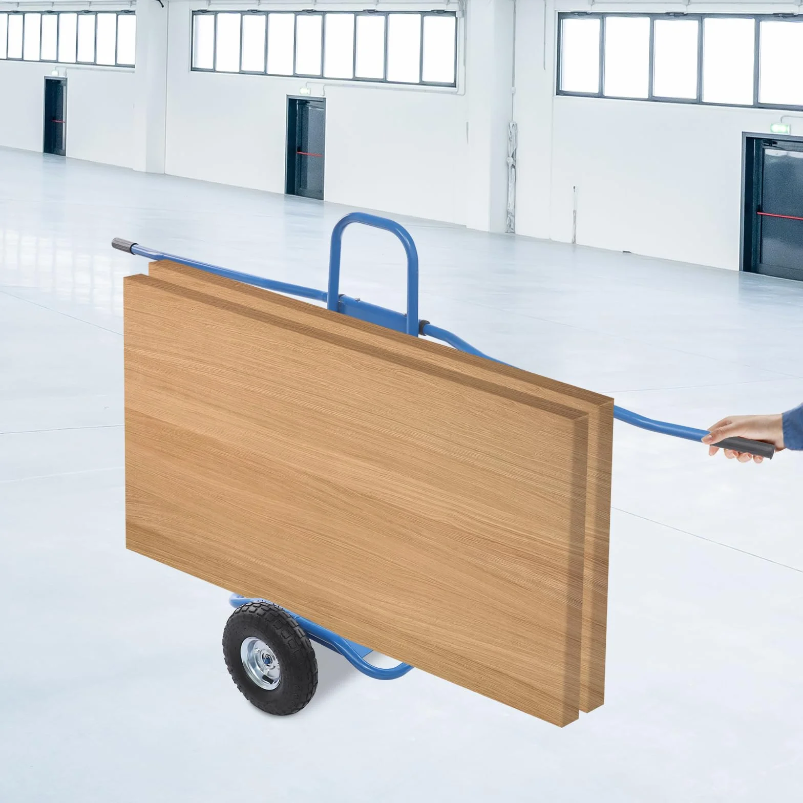 Carrello per il trasporto di lastre pesanti per lastre di compensato, cartongesso, pannelli in acciaio portatile, dispositivo di trasporto per la casa, ristrutturazione cantiere (blu)