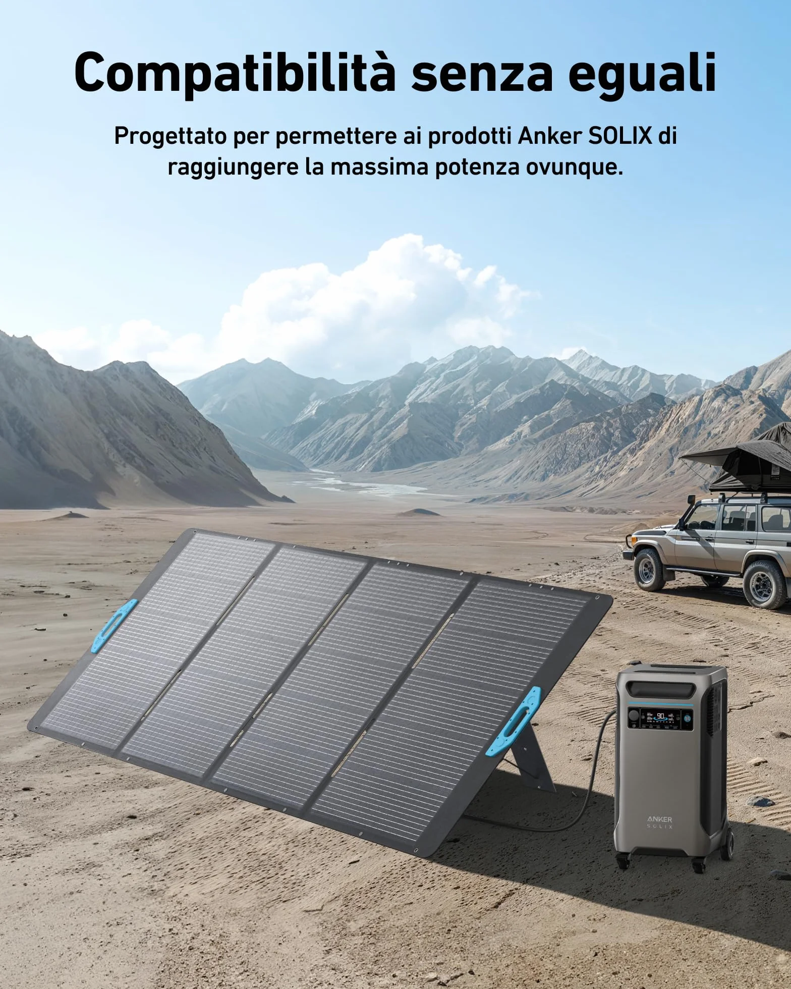 Anker SOLIX PS400 - Pannello solare pieghevole da 400 W, solo per PowerHouse 767, IP67, impermeabile, modulo fotovoltaico per esterni, campeggio e giardino