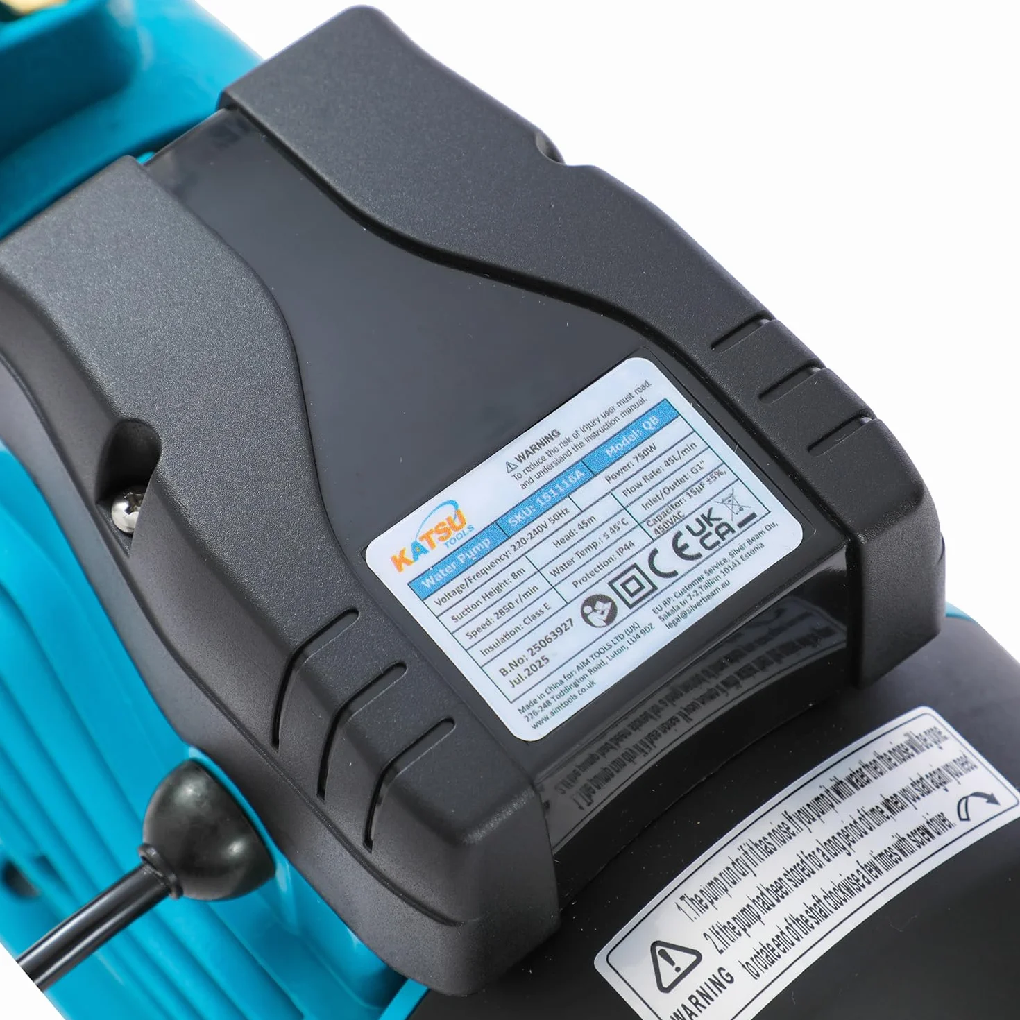 KATSU Elettropompa Periferica 1 HP 220V Pompa per Acqua Periferica Centrifuga Elettrica Industriale Per Acqua Pulita, per Giardini di Casa, Laghetti e Fattorie 151116