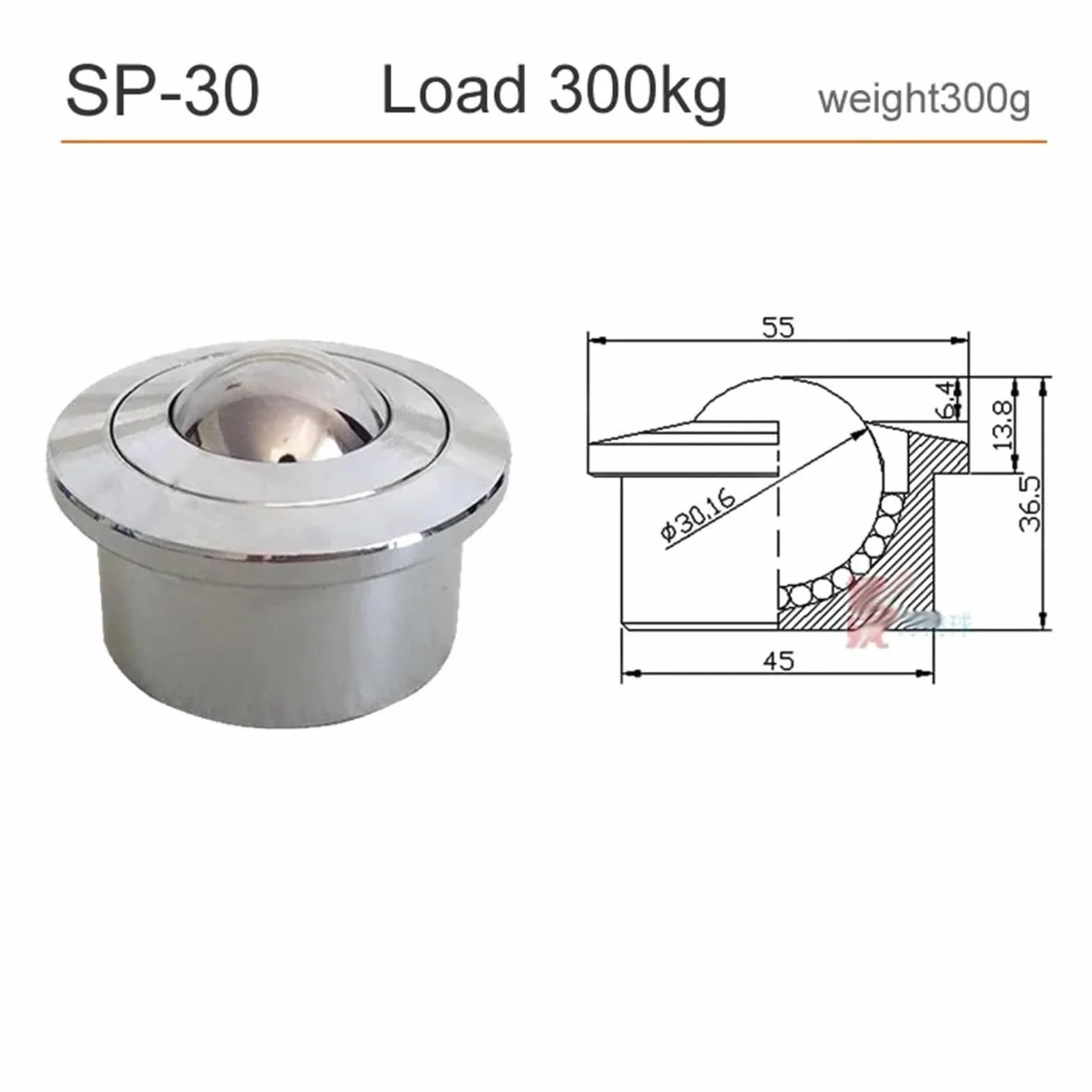 10 PZ SP-8 SP-12 SP-15 SP-22 SP-25 Ruote con Cuscinetti a Sfera universali di precisione/Ruota, Scorrimento Flessibile, Ruota for Sistema di Trasmissione(SP-30)