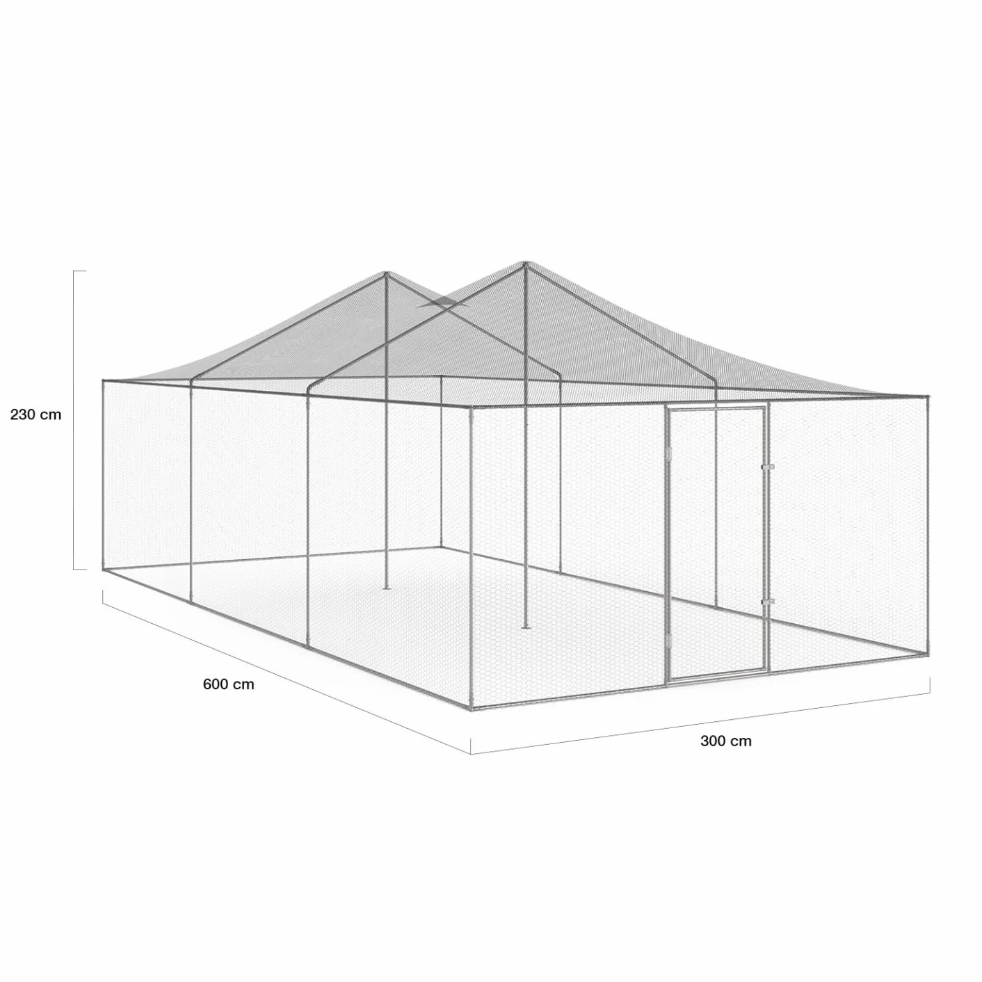 IDMarket - Voliera 18 m² Parco a rete 6 x 3 M recinto pollaio per Animali da Bassa Corte
