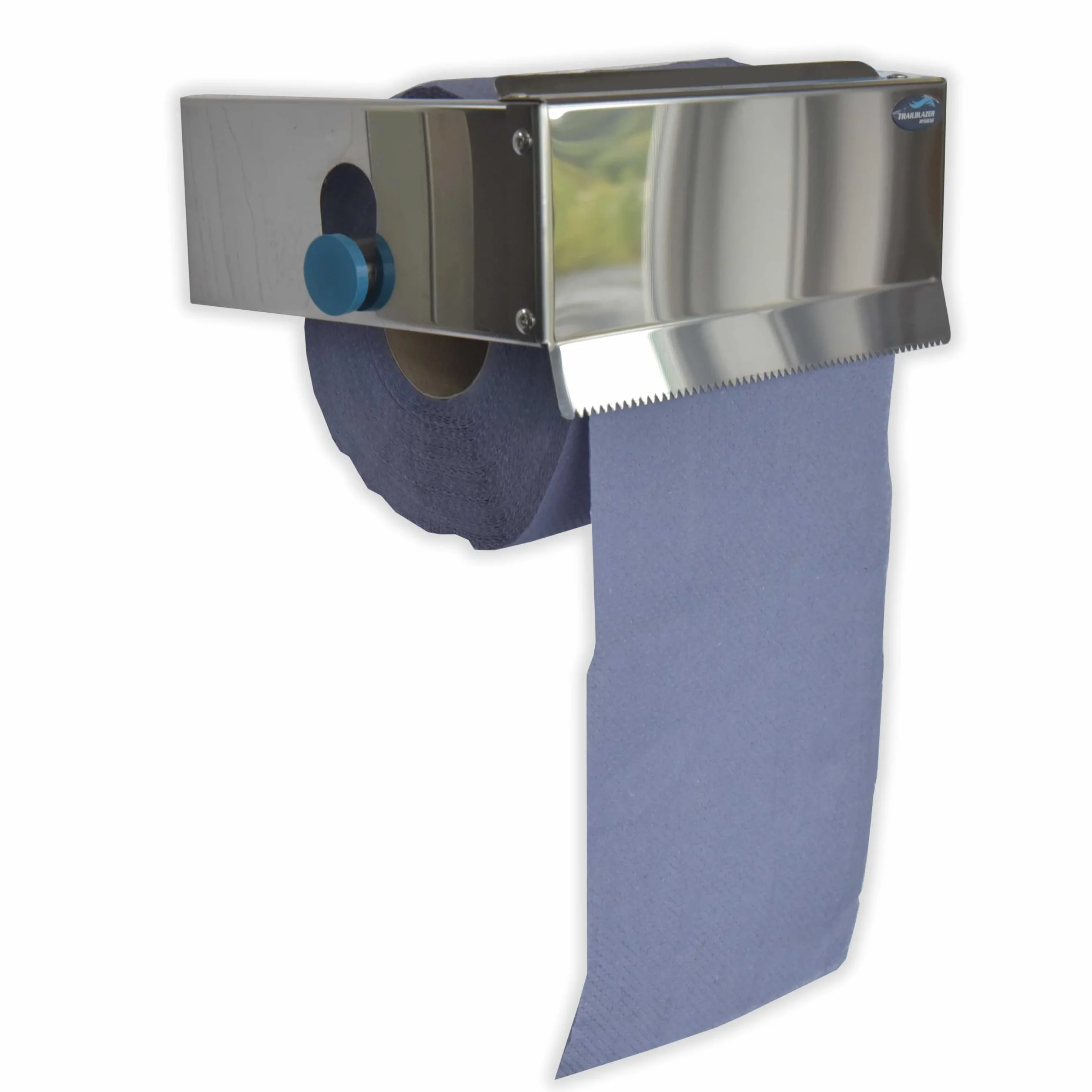 Portarotolo blu e dispenser per asciugamani di carta in acciaio inossidabile, montaggio a parete