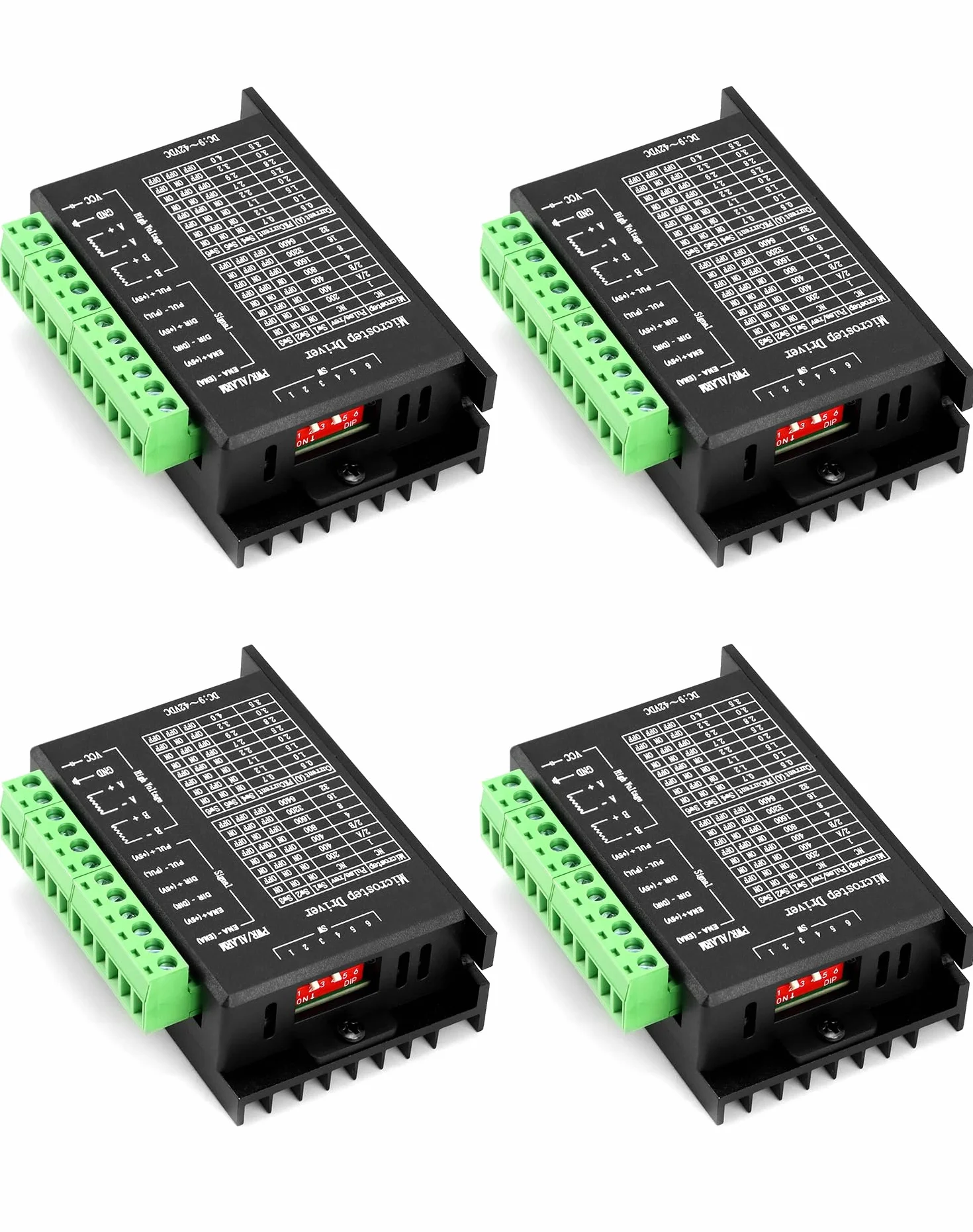 QWORK® 4 pezzi Driver motore passo-passo TB6600,4.0A 9V-42V, per motore passo-passo 42/57/86 tipo 2 fasi 4 fasi, per stampante 3D stampante/CNC