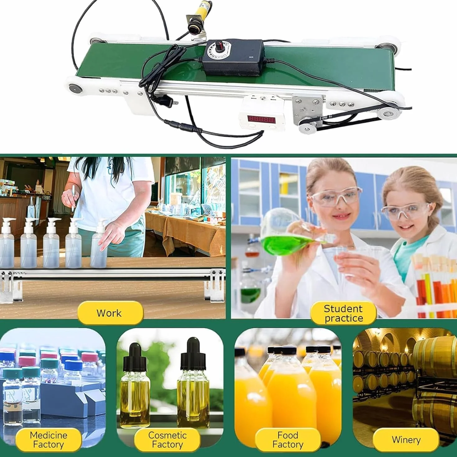 Mini Nastro Trasportatore con Contatore, Nastro Trasportatore per Trasporto Industriale, Nastro Trasportatore Antistatico per L'industria Elettrica Automatica,10 * 70cm