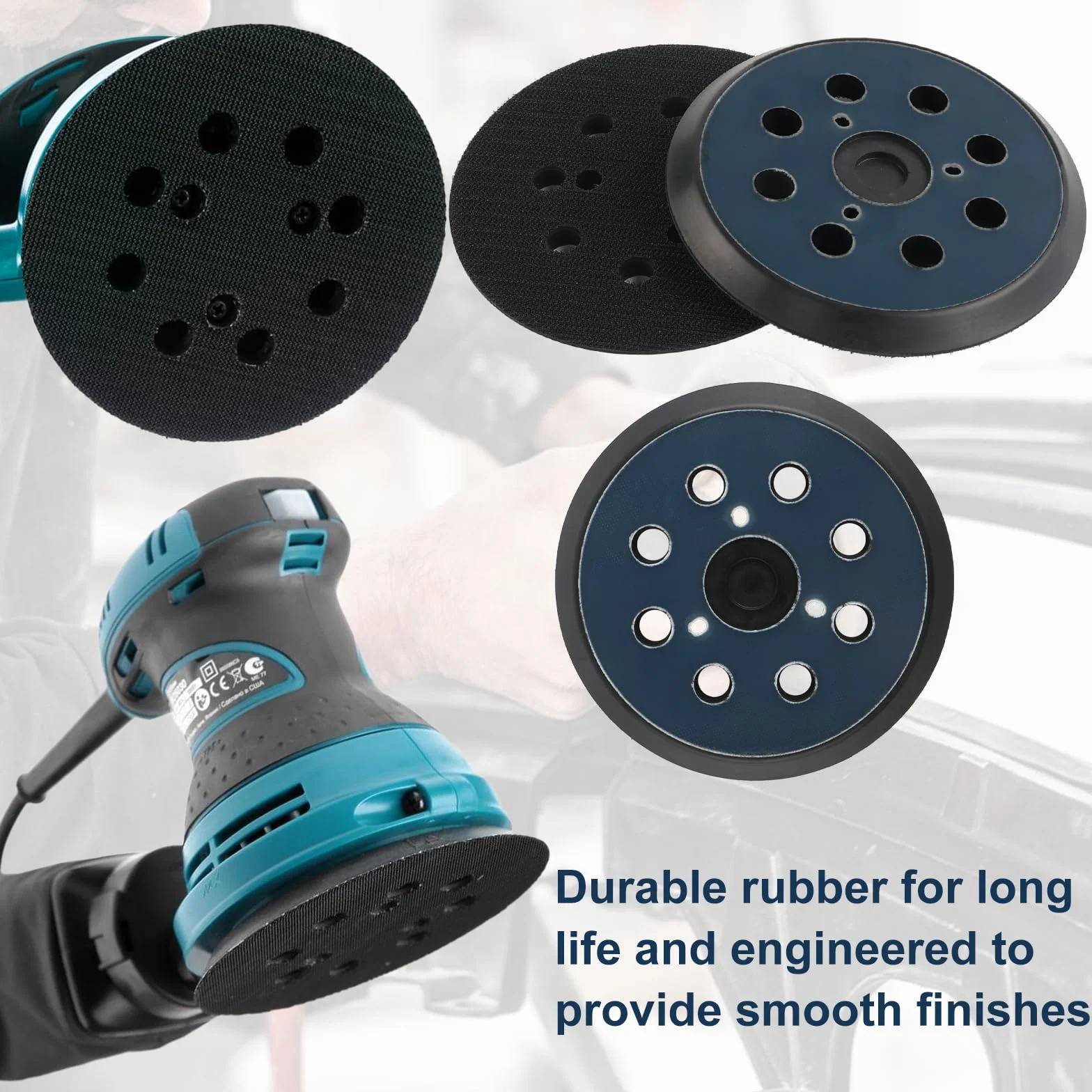 MIYUANGKJ Piatto abrasivo a 8 fori 125 mm, per smerigliatrice orbitale Makita BO5021 BO5041 BBO180 DBO180 MT924