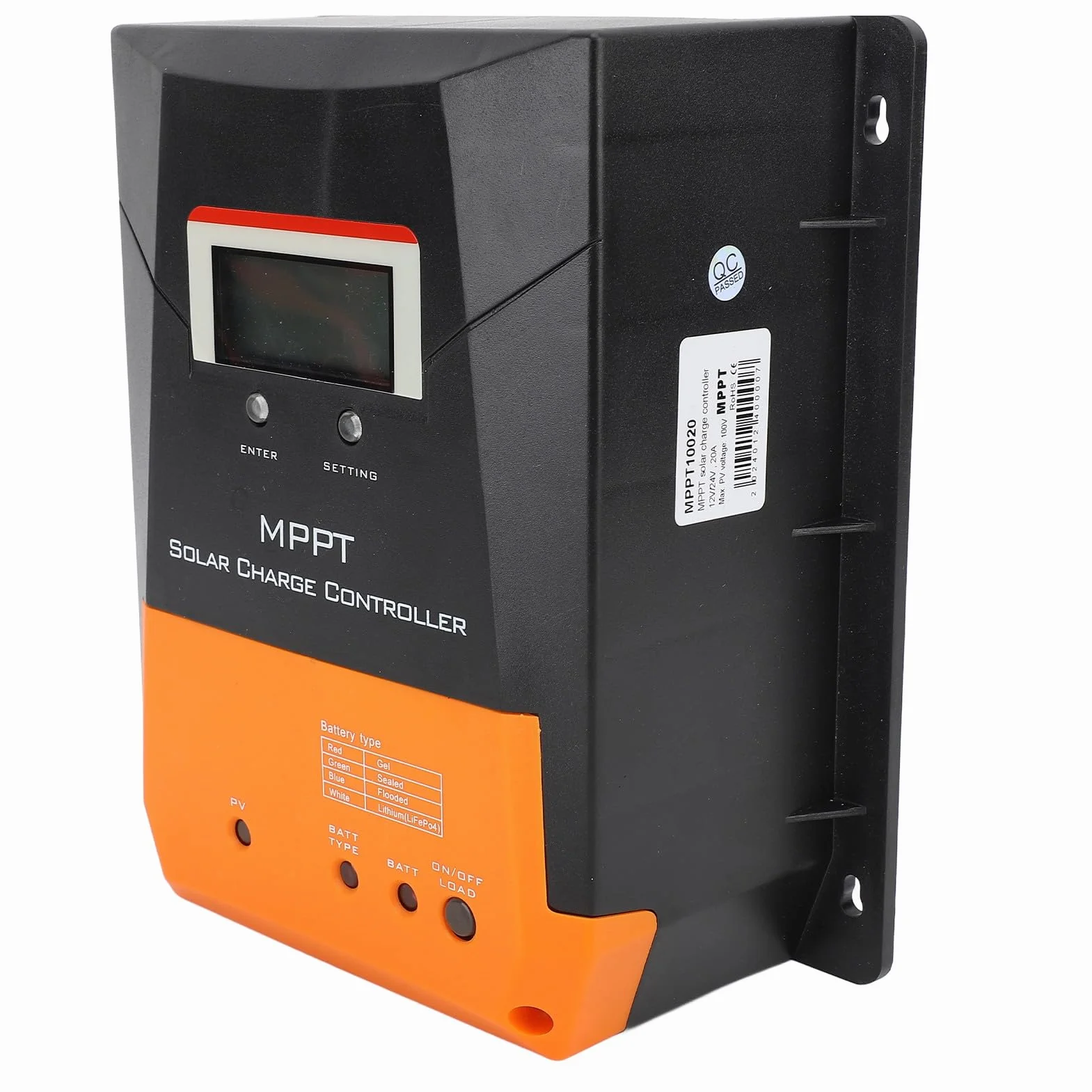 Regolatore di Carica Solare MPPT Ad Alta Efficienza 20A 100V con Adattamento Automatico per Sistemi di Energia Solare Plastica 1 unità