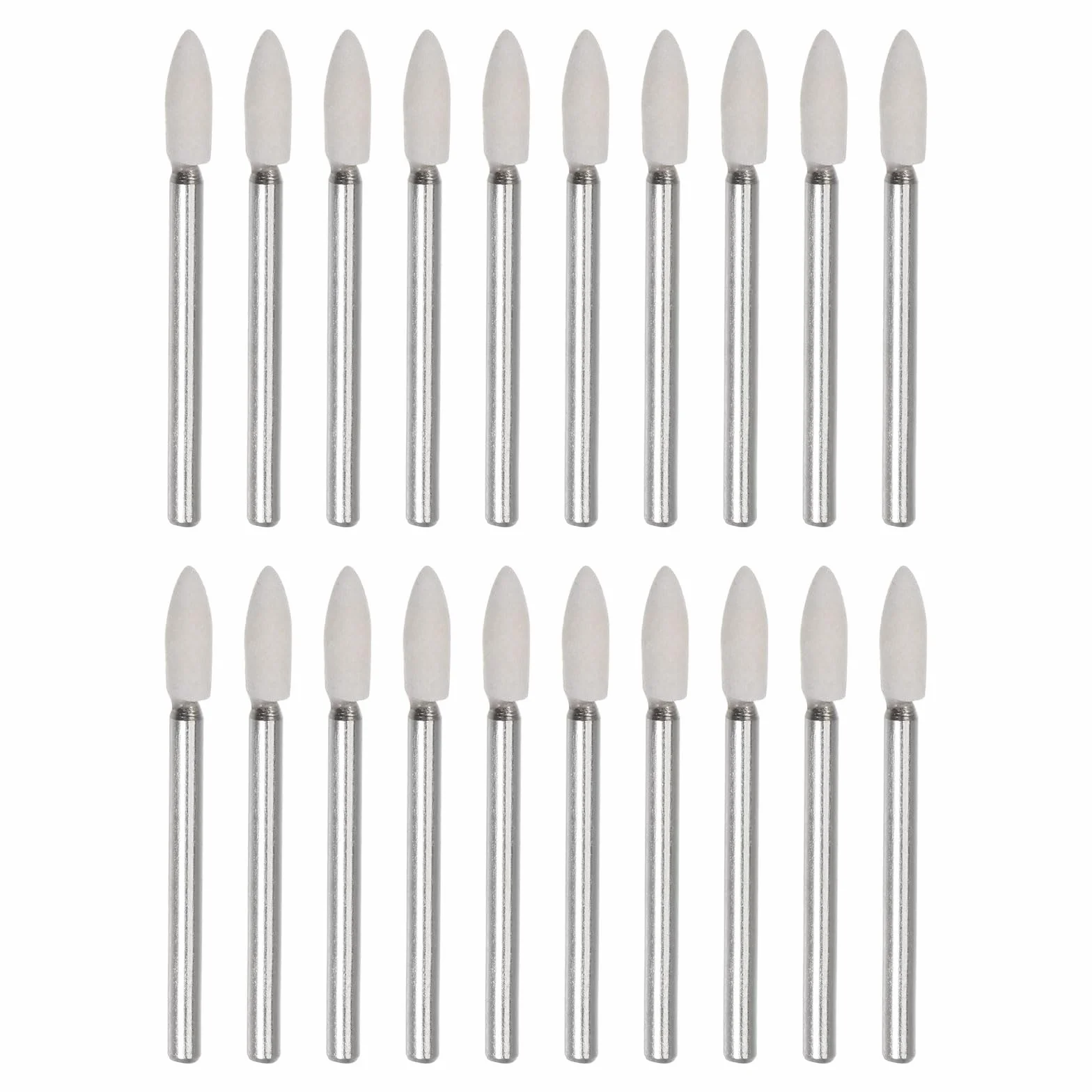 QUARKZMAN 20pz Punte Mandrino Montate Feltro Lana 4mm Testa 1/8 Pollici supporto Conico Lucidatura Punta Trapano Feltro Lucidatura Ruota per Strumento Rotante