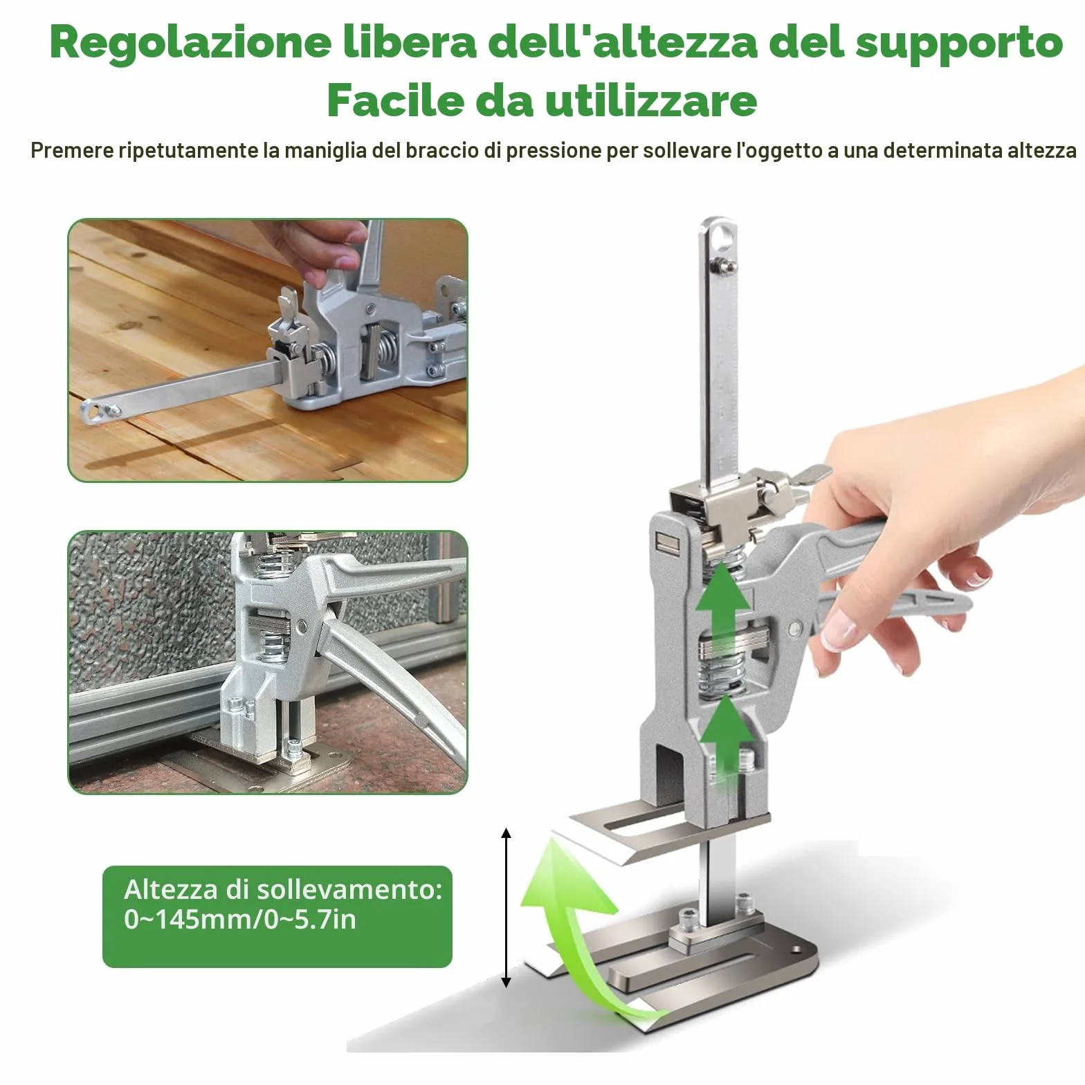 Sollevatore di Bordo Resistente con Scala, Martinetti a Braccio, Labor Saving Arm Tool, Fino a 400 kg, Morsetto per Martinetto Sistema di Livellamento per Piastrelle Strumento per Martinetto Portatile