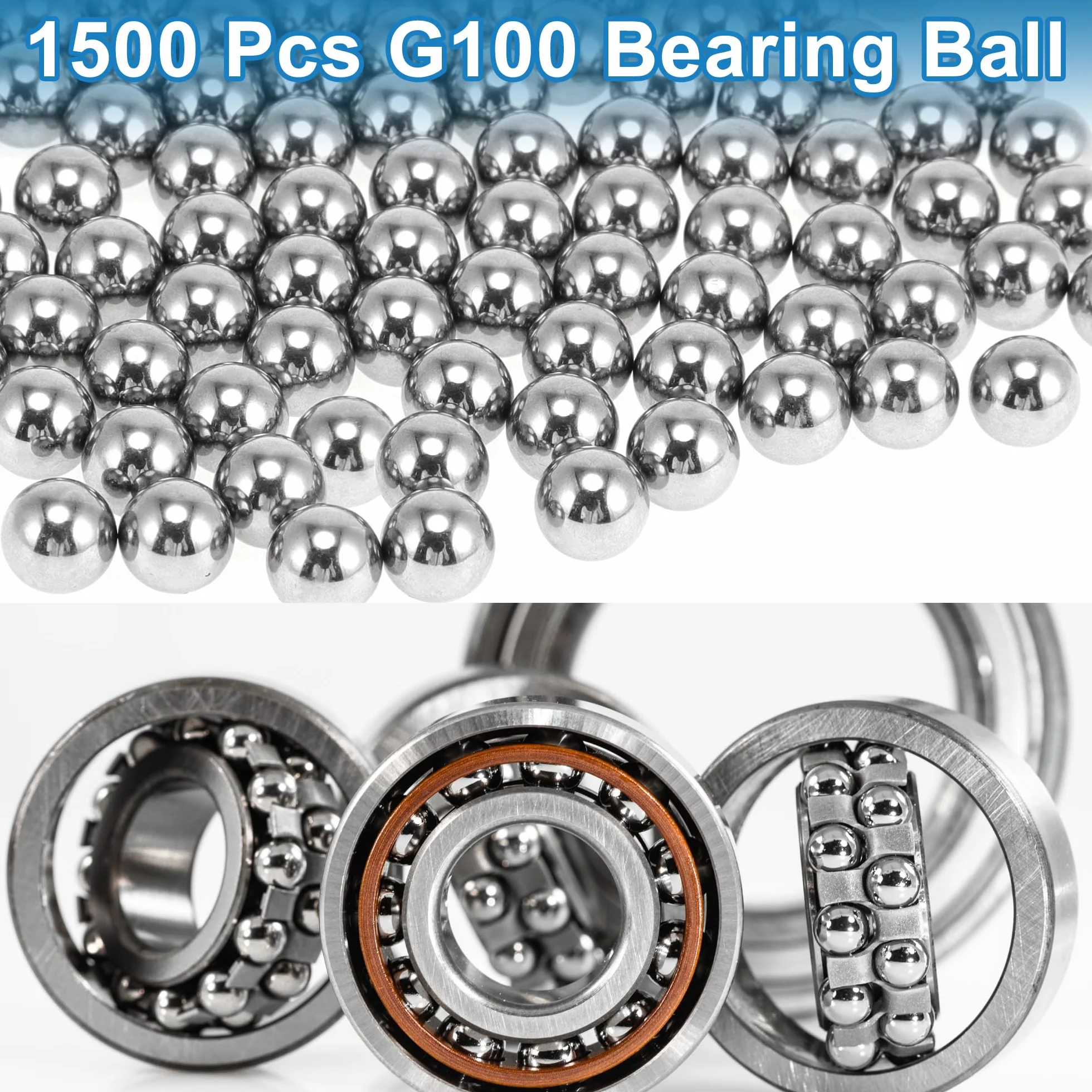 ABSOPRO 1500 Pezzi Sfere Acciaio Inox Cuscinetti Precisione 1.0mm Argento
