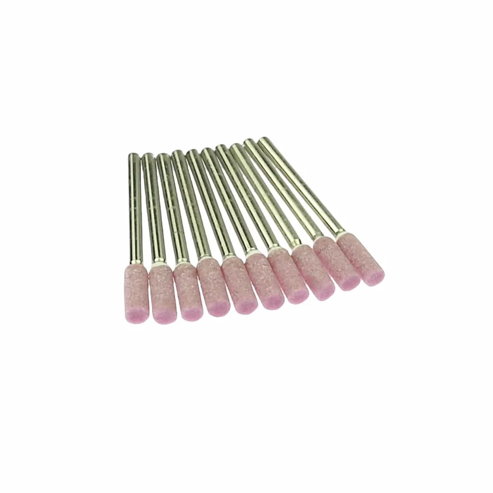 10 pezzi 3mm albero montato testa di rettifica in ceramica lucidatura mola abrasiva utensili elettrici rotanti, cilindro 4mm P120