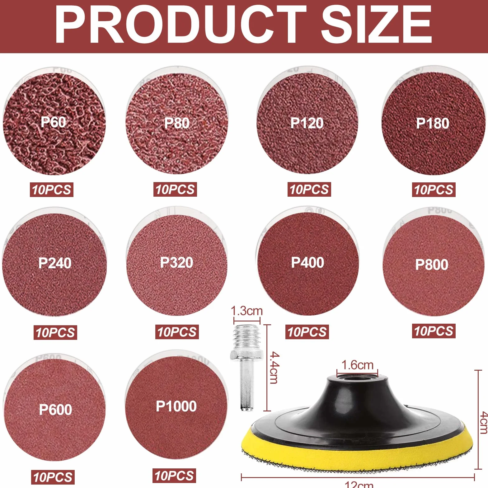 102 Kit Dischi Carta Abrasiva Dischi Abrasivi 125mm Grana 60 80 120 160 240 320 400 600 800 1000 Kit di Levigatura Dischetti Abrasivi per Levigatrice Accessori Trapano
