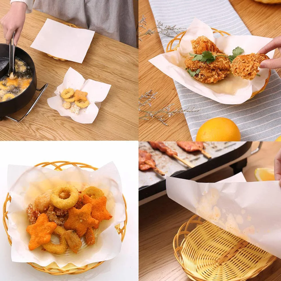 Fogli assorbenti olio, 50 pezzi Carta assorbente olio per ambiente cottura Carta da fritta Tempura filtro per barbecue fritta
