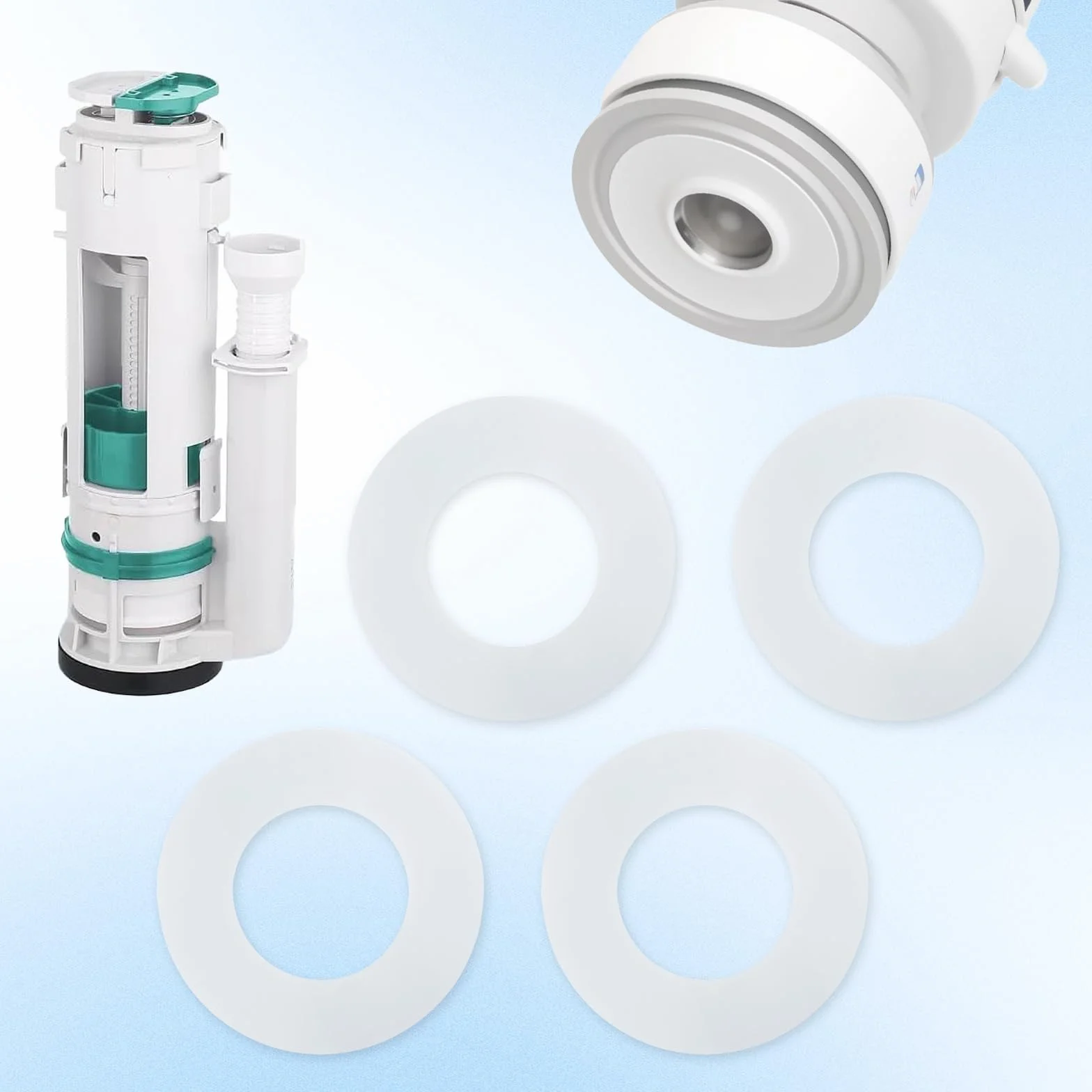 Anello di Tenuta per Valvola di Scarico WC Geberit 816.418.00.1 Guarnizione Silicone Bianco 4 Pezzi