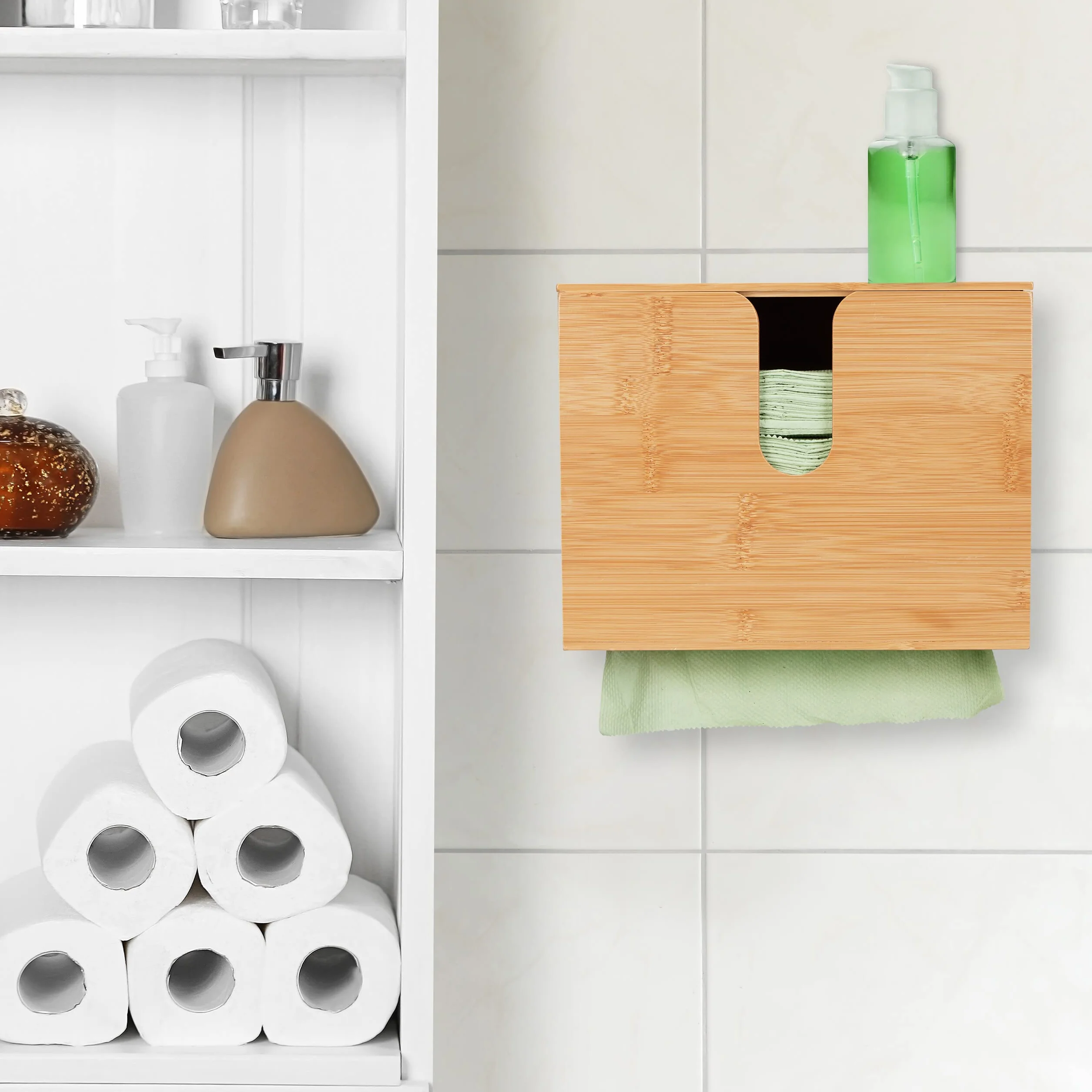 Relaxdays Distributore Asciugamani Carta da Parete Salviette Formato H2 Dispenser Bagno 21 x 27 x 13 cm
